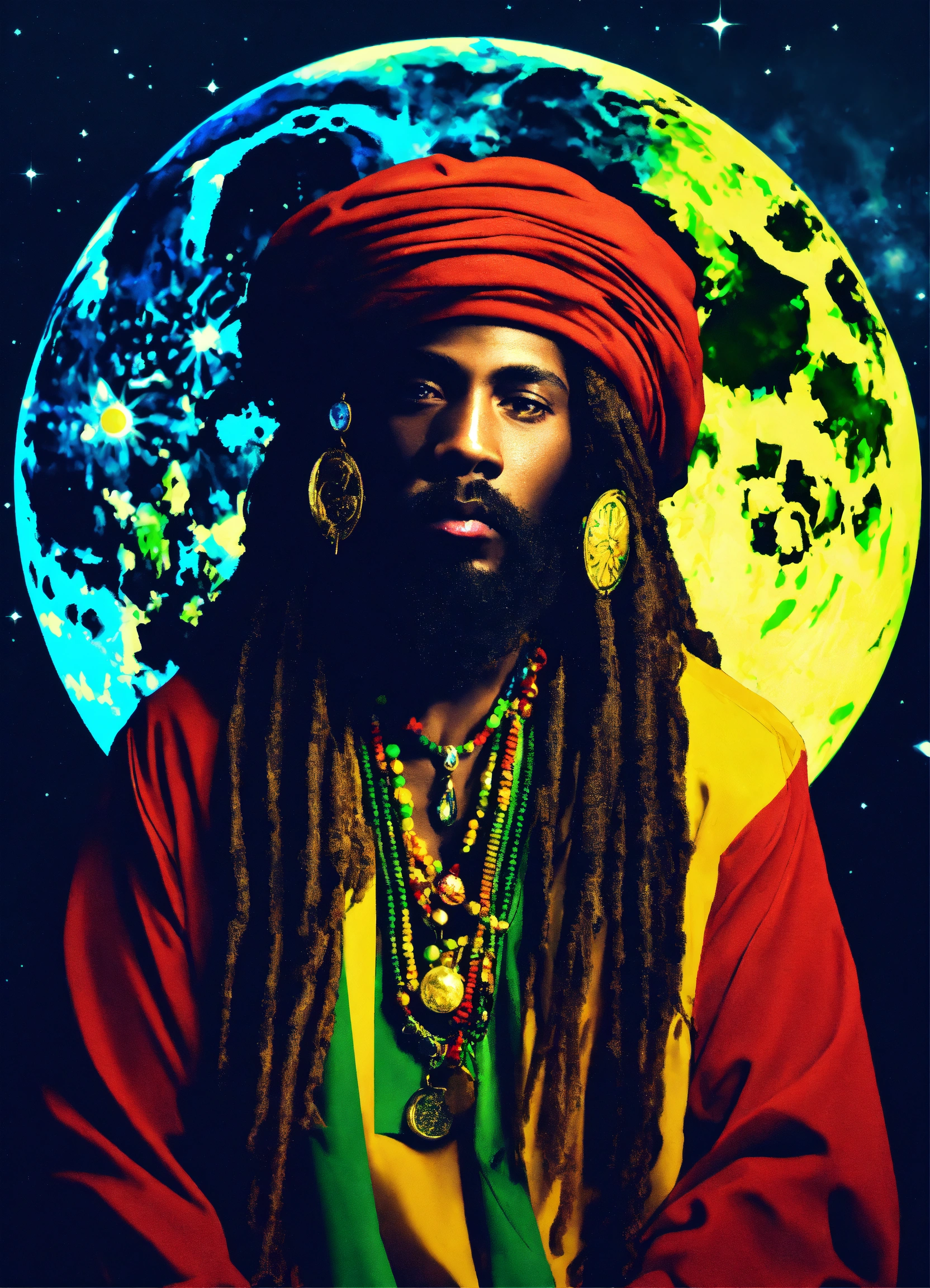 Lexica - Rasta man god and blue full moon, hd
