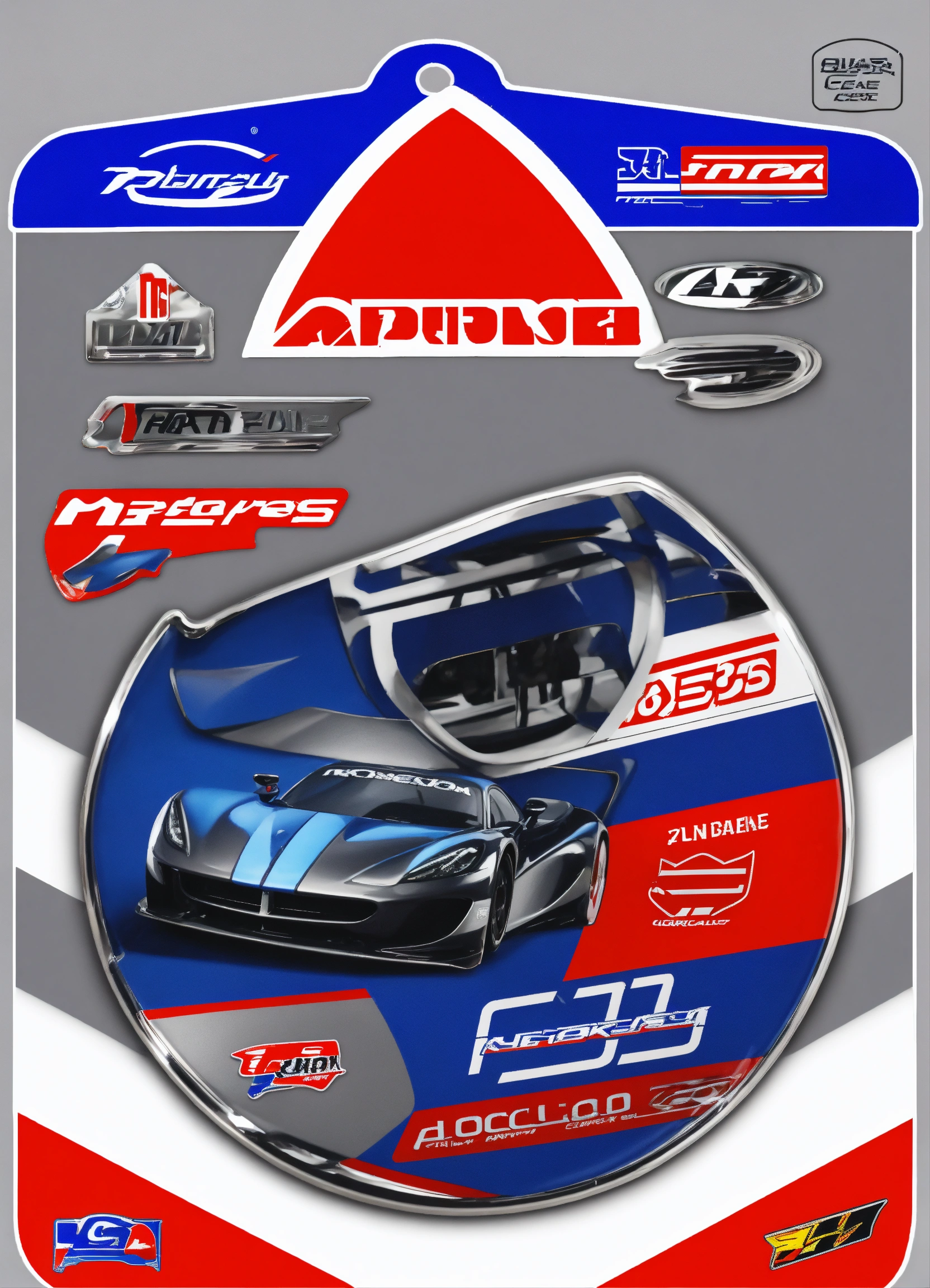 Lexica - Car badge access sticker for motorsports venue, red, white and ...