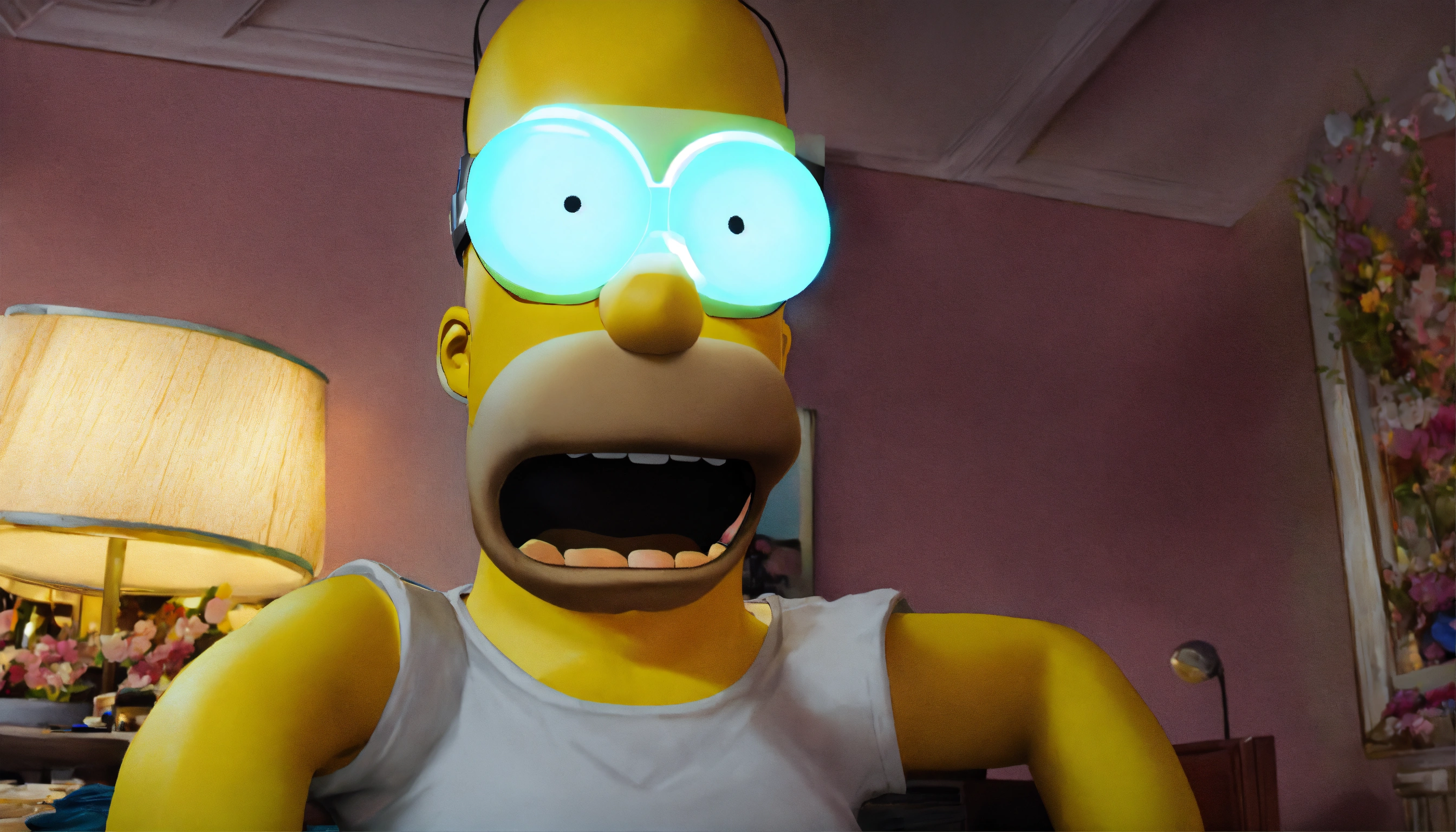 Lexica - Bust of Homer Simpson wearing vr glasses