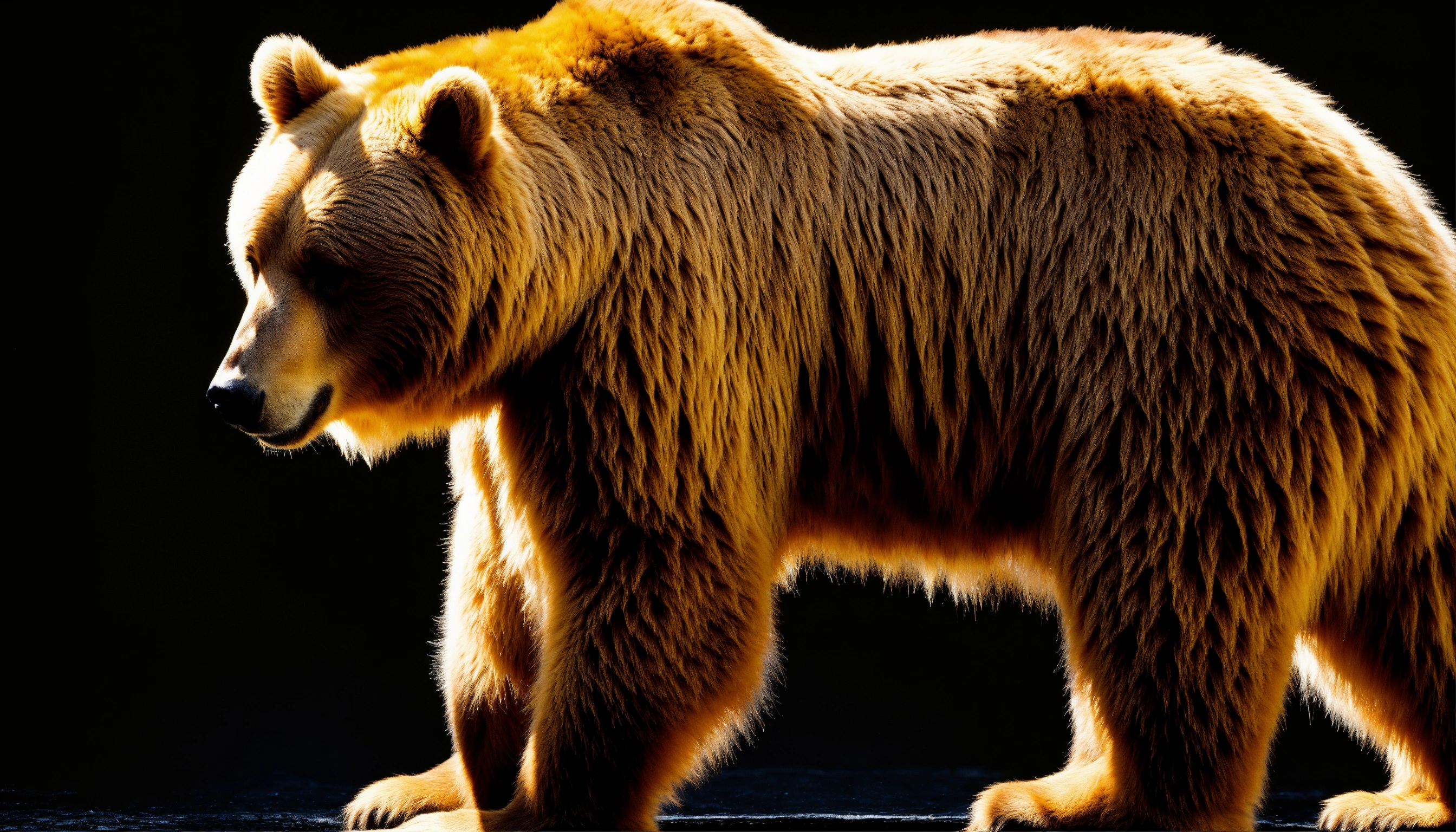 Lexica - A light colored bear against a all black backdrop. 65 ...