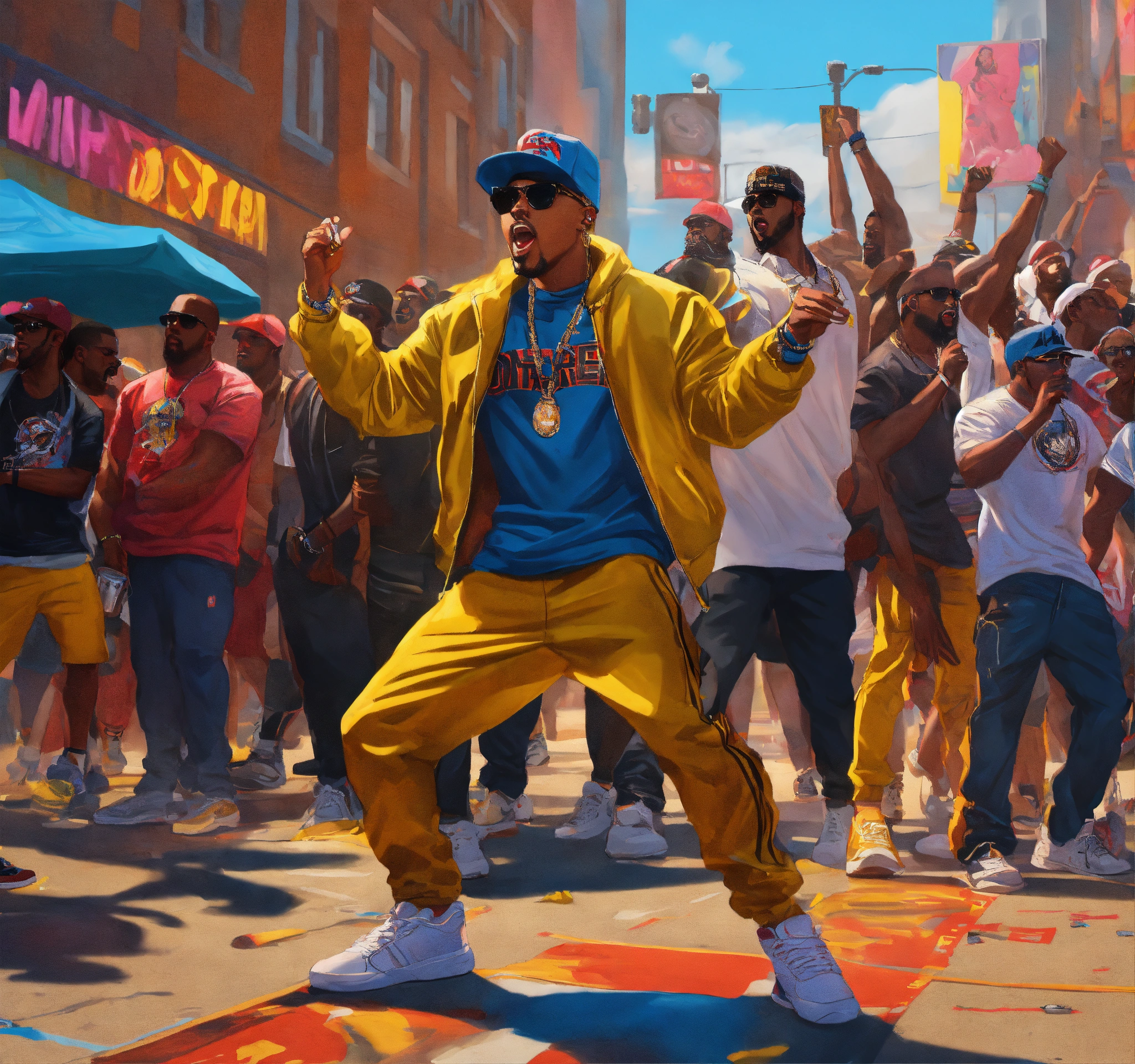 Lexica - Full body Pop art, hyperrealist portrait of rapper 