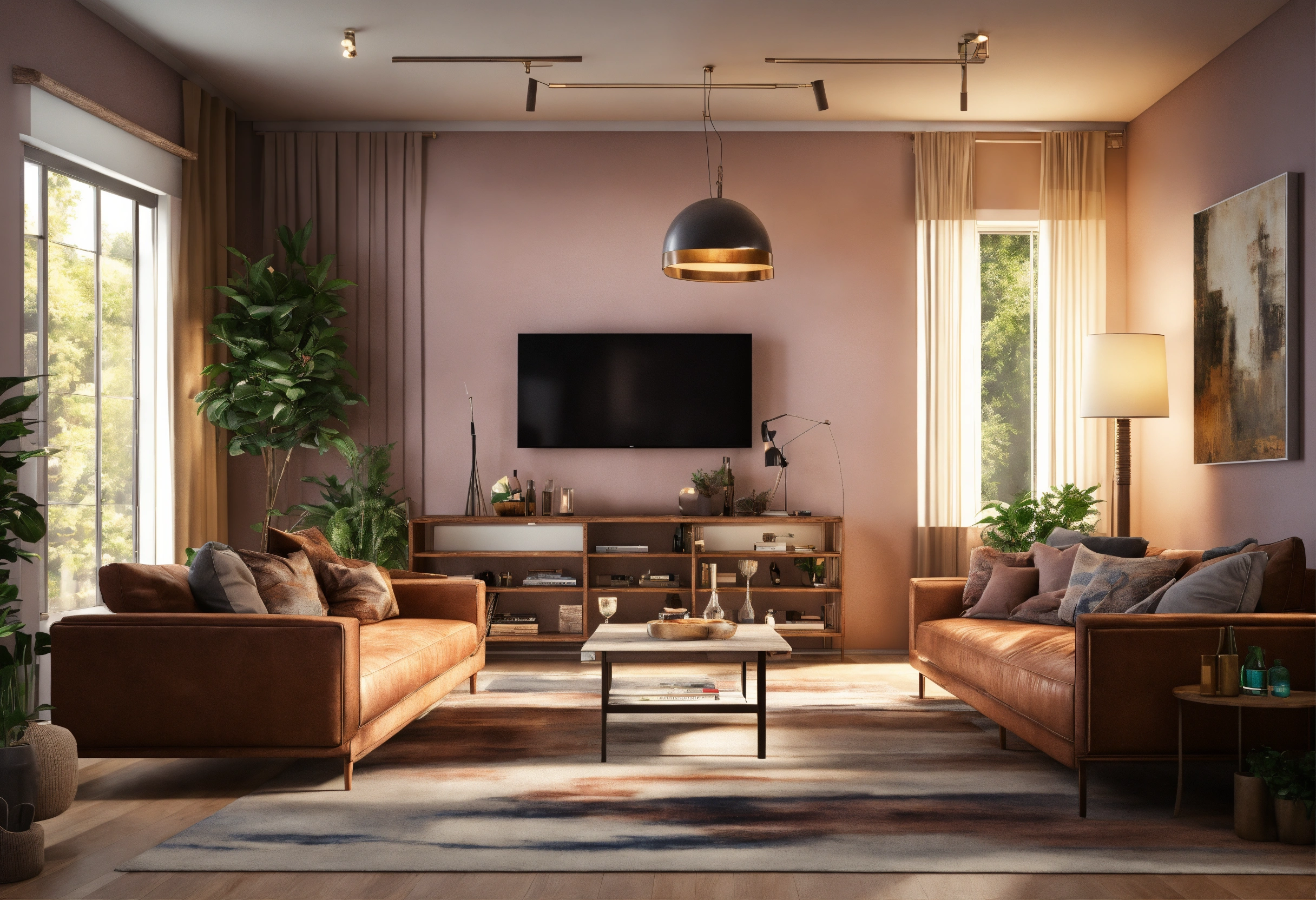 Lexica - Create a realistic picture of a modern living room for me