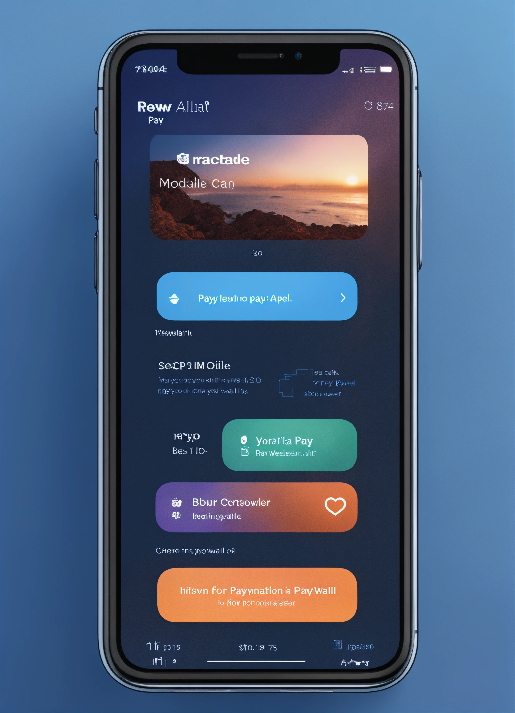 Lexica - Create a paywall for my mobile app, meditation app, blue ...