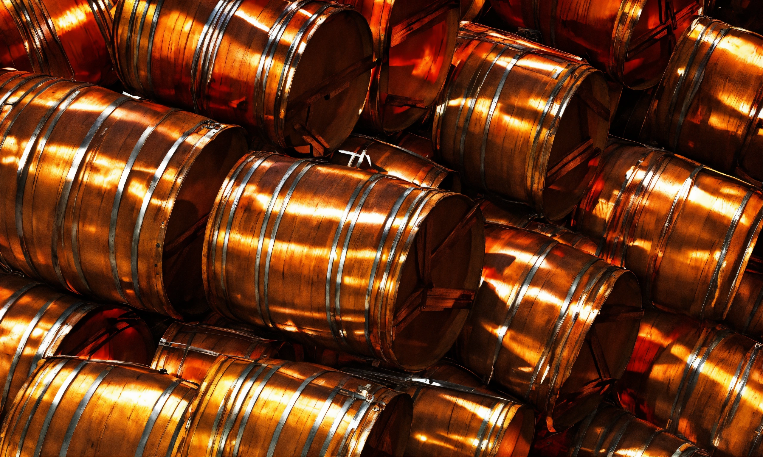 Lexica - Enchanting 1000 wood copper barrels abstract drawings