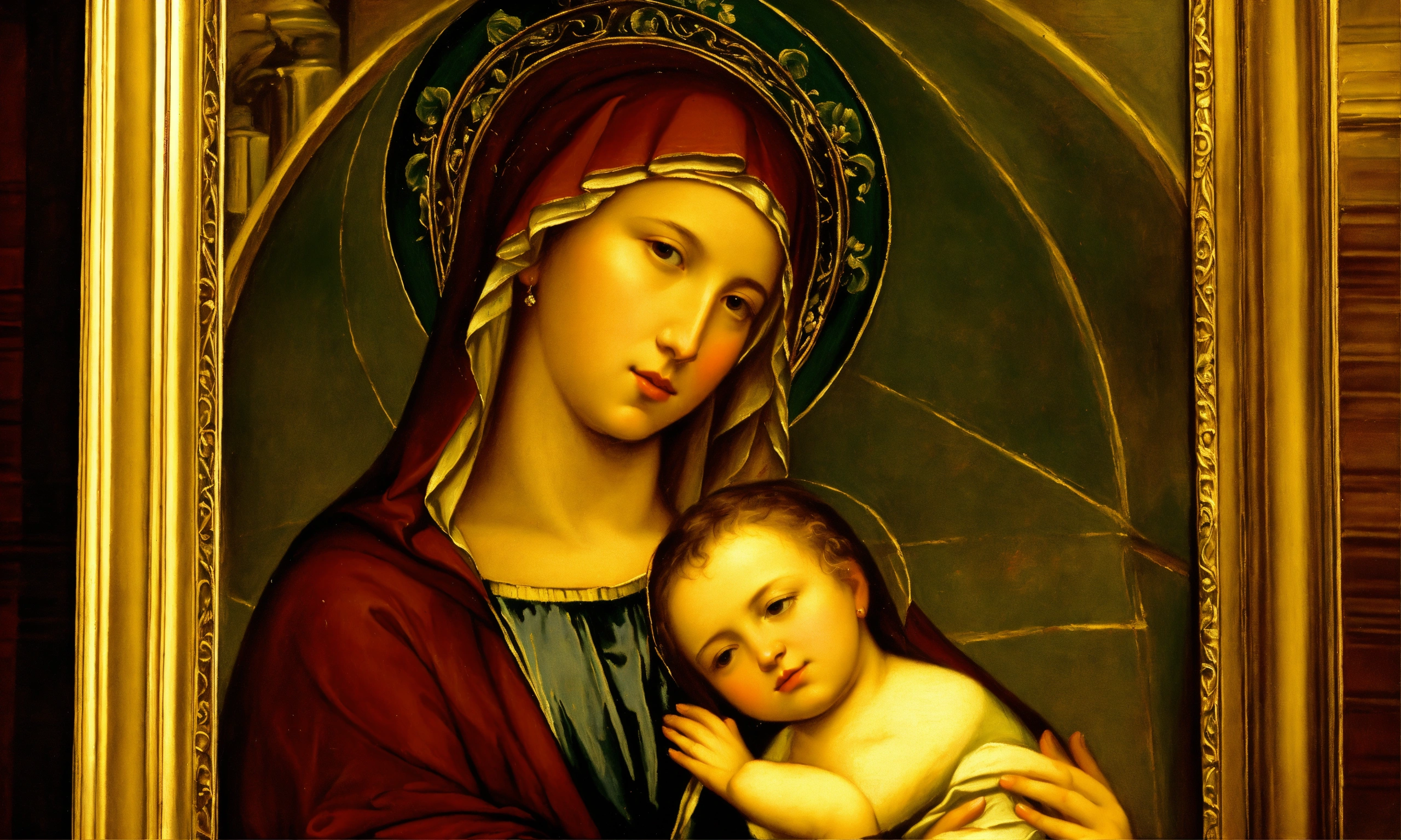Lexica - Renaissance oil painting of the virgin mary