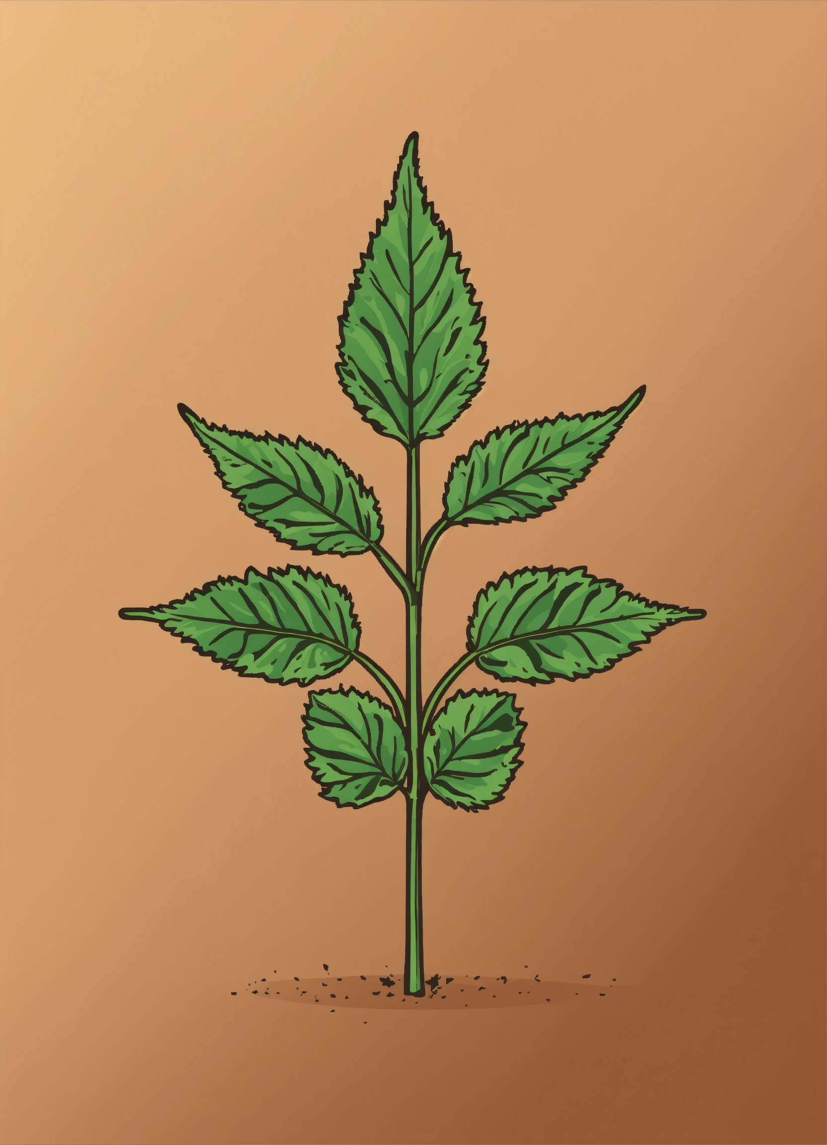 Lexica - Simple nettle plant with six leaves vector icon