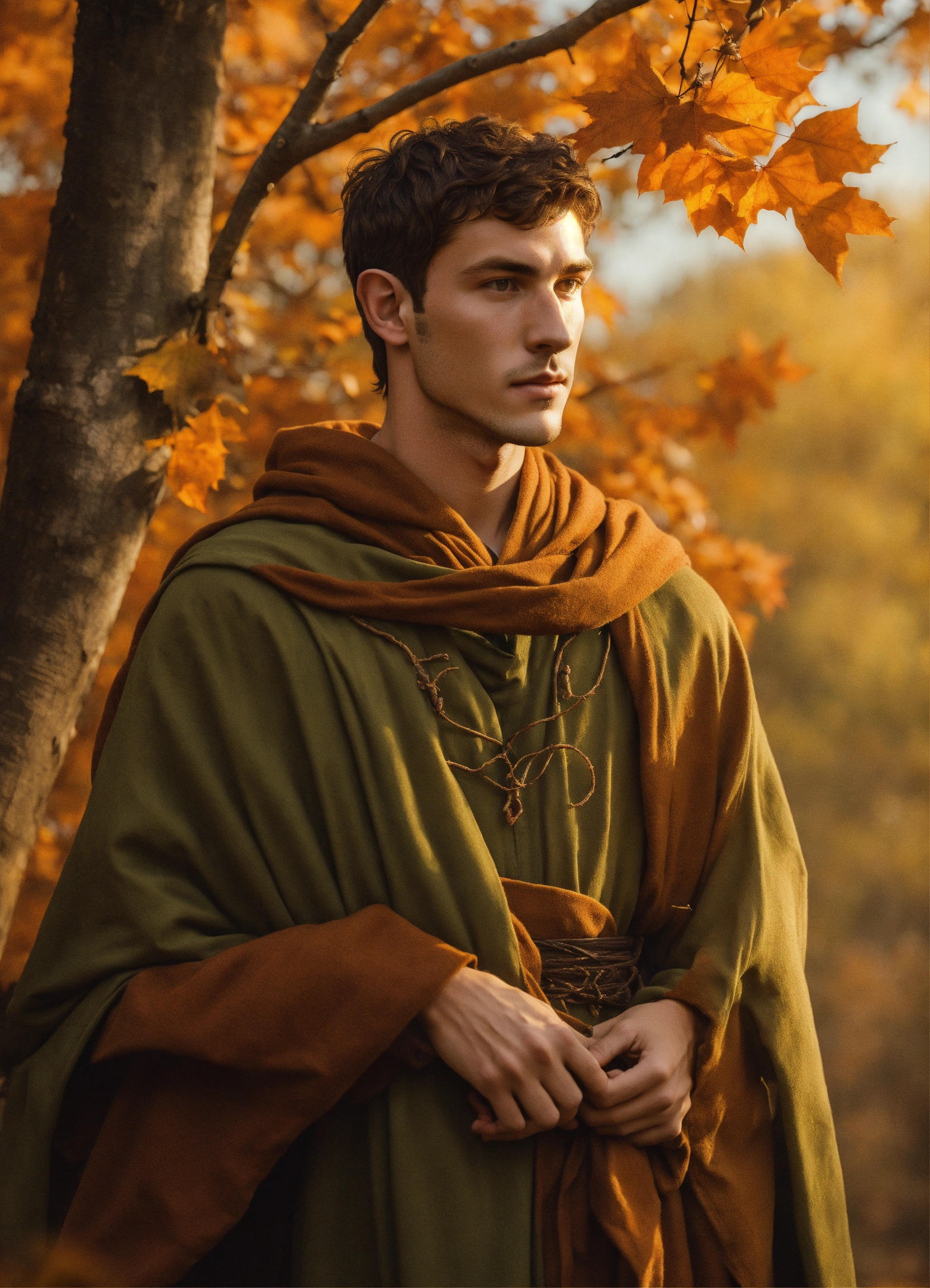Lexica - Young elven man with features reminiscent of autumn, wearing ...