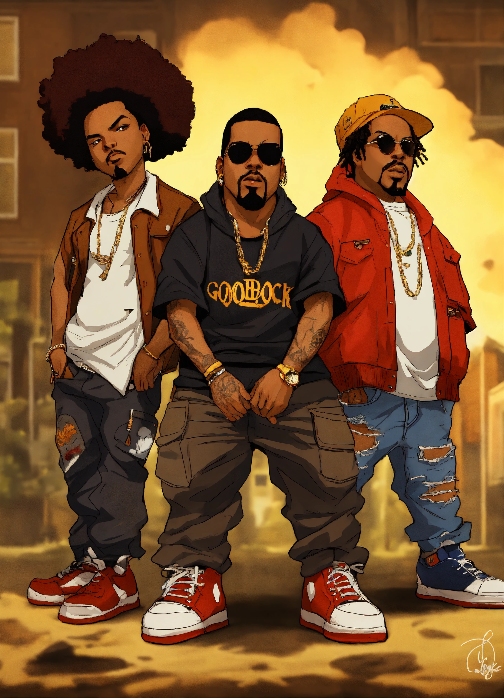 Lexica - Hip hop art style goodie mob boondocks full body