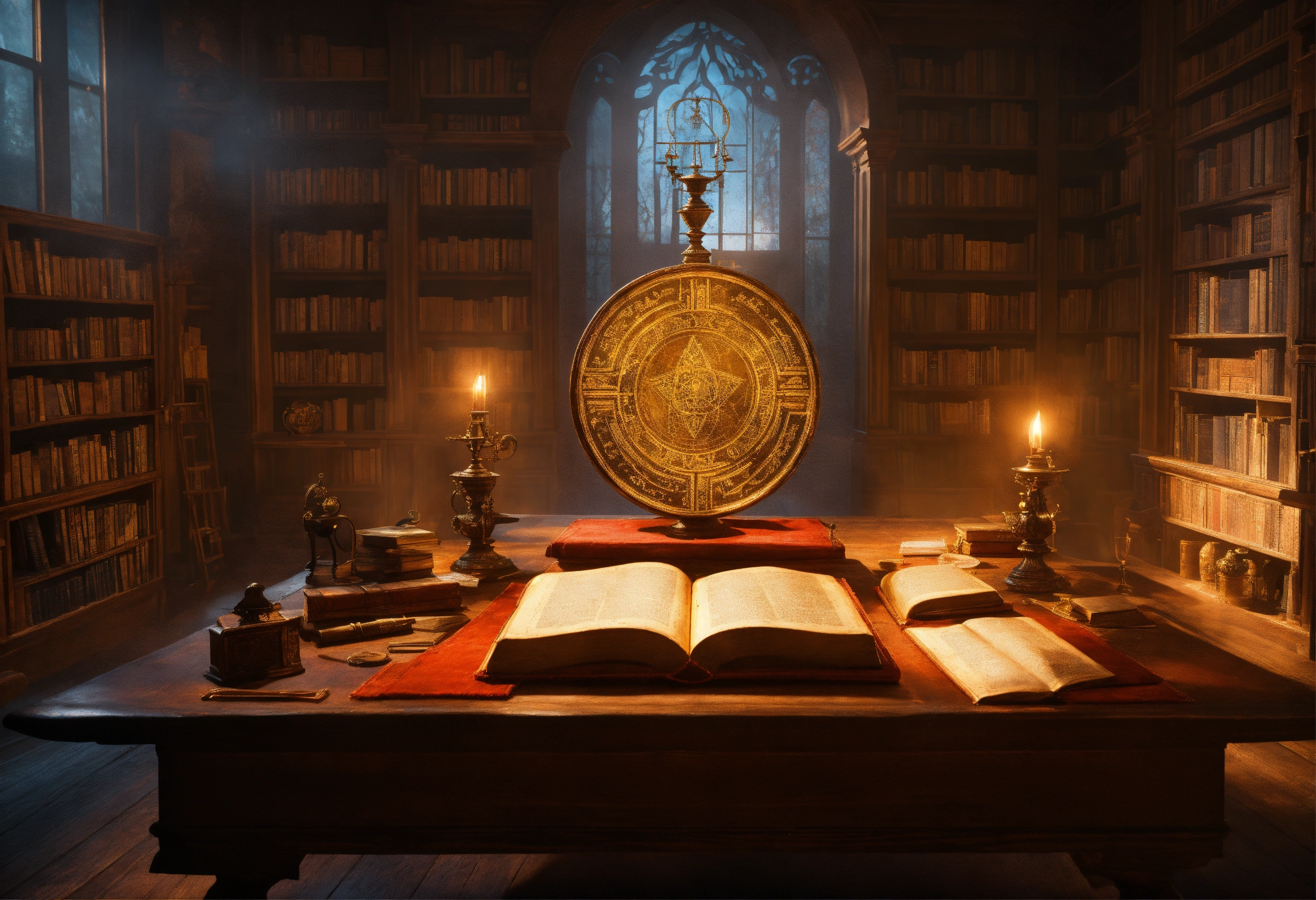 Lexica - Imagine a dimly lit, ancient study room. At the center stands ...