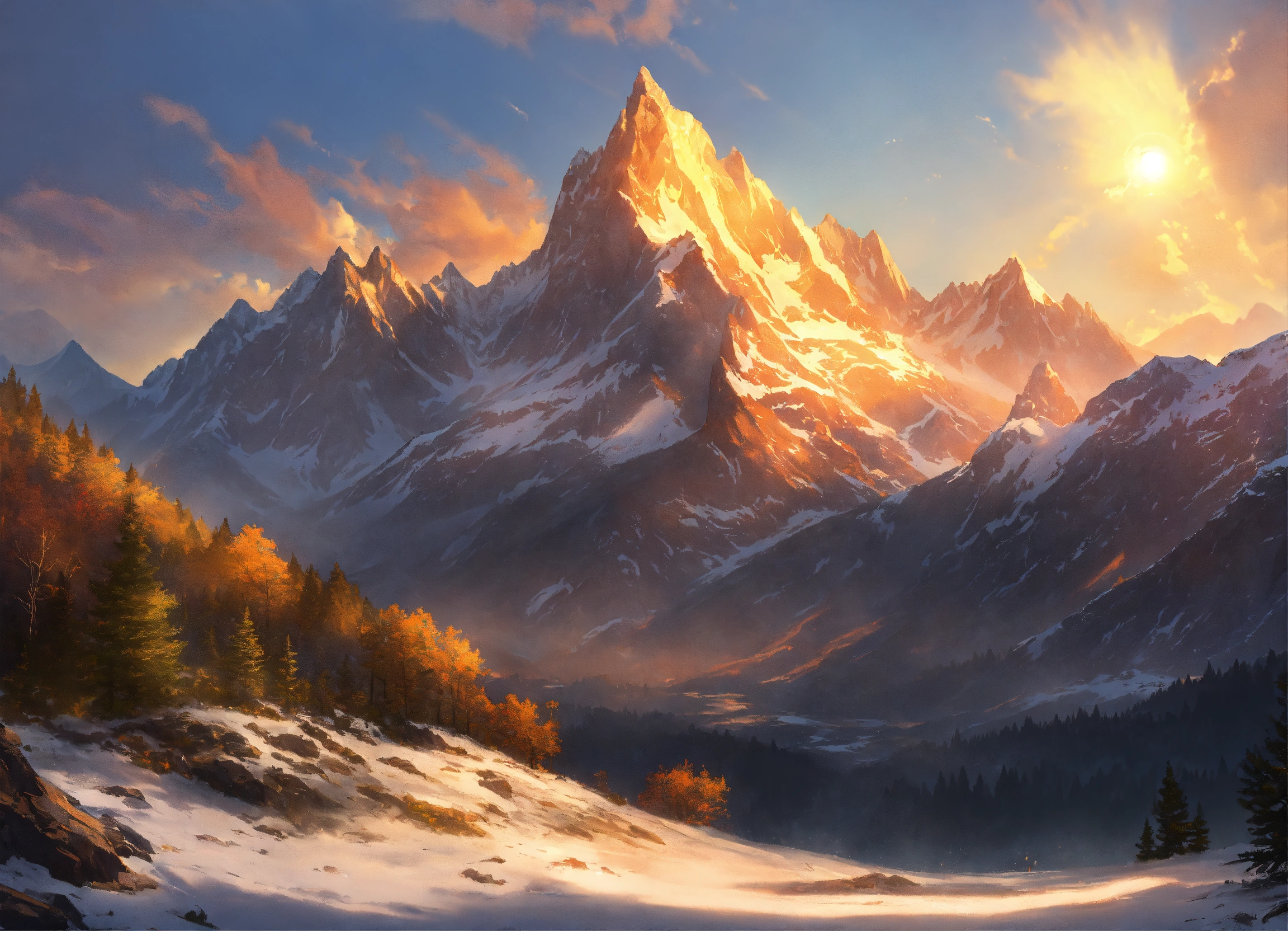Lexica - Concept art of a rocky mountain range with small patches of ...
