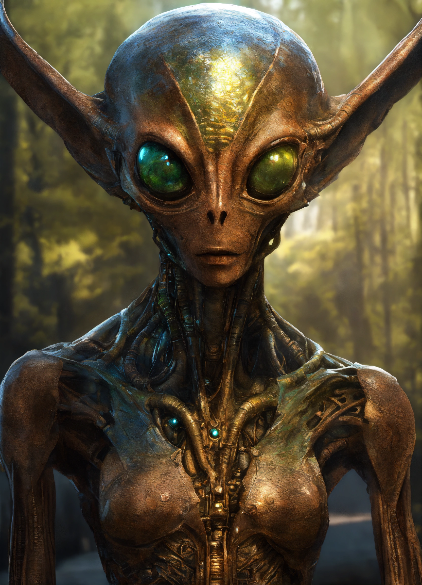 Lexica - Realistic drawing a full body portrait of a humanoid alien,
