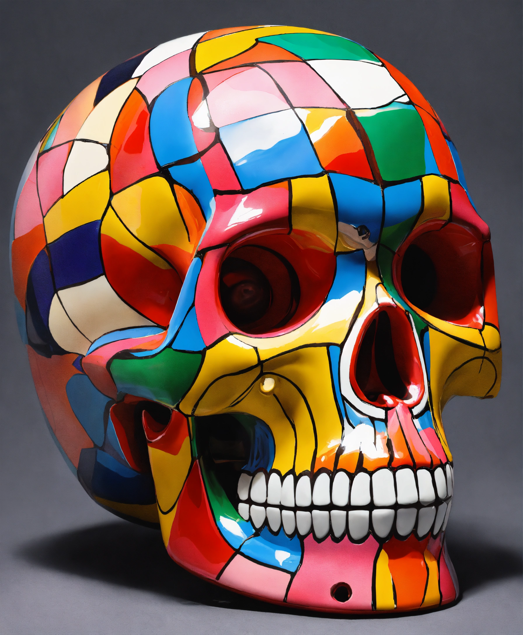 Lexica - Mexican ceramic skull pop art cubist murakami jeff koons