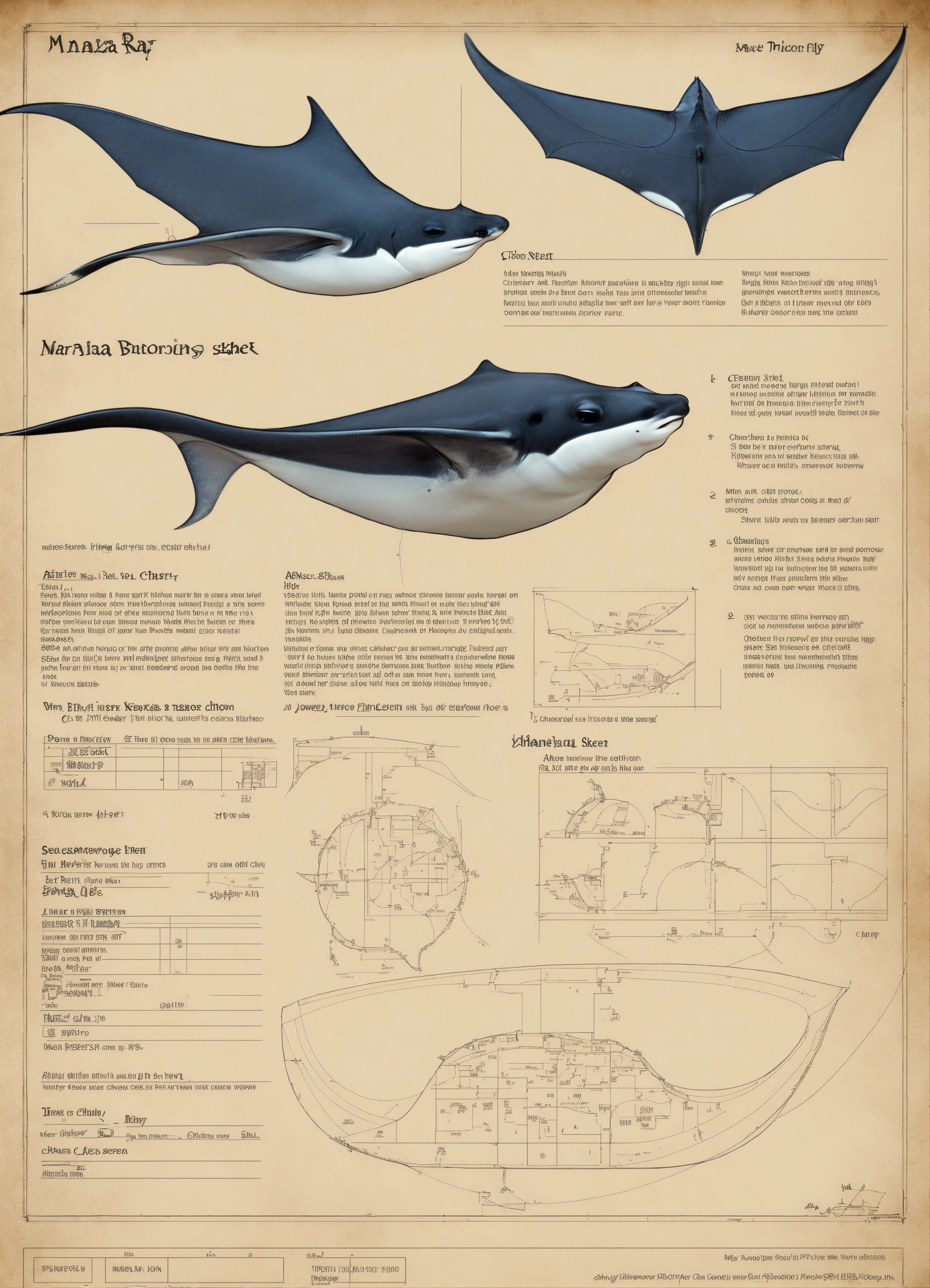 Lexica - Manta ray, character sheet, character design, chart, reference ...