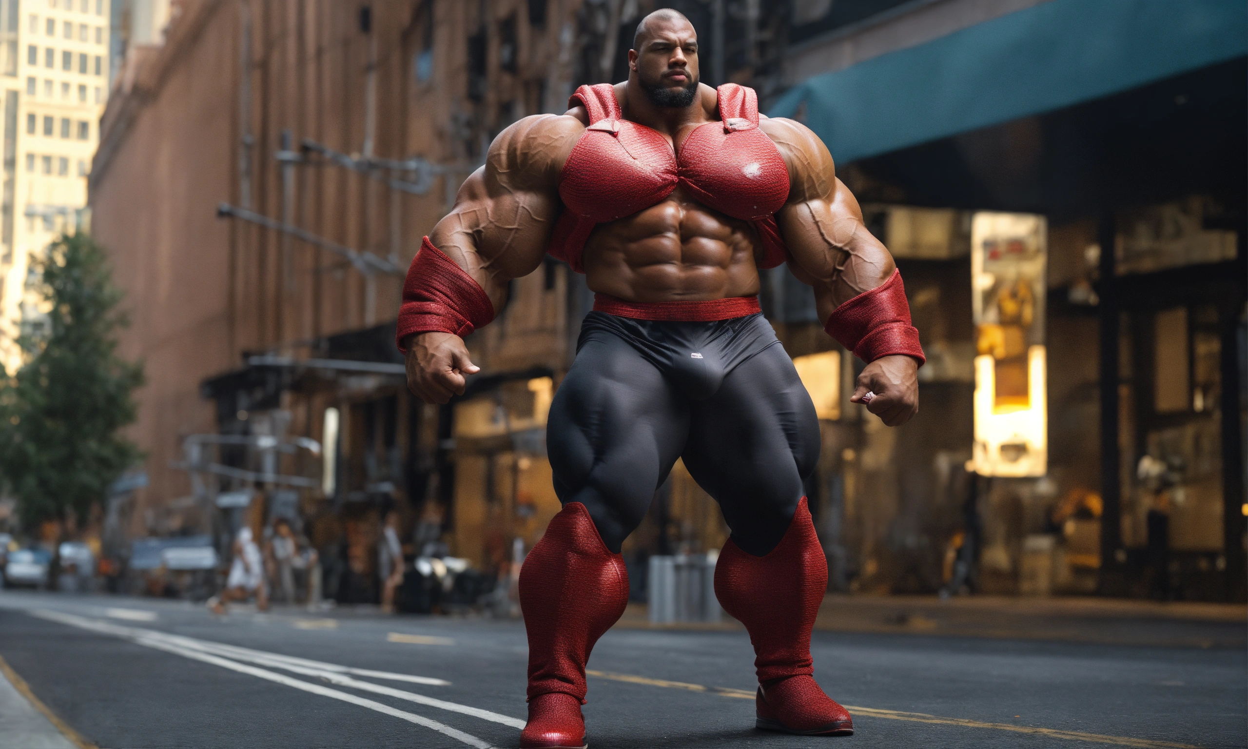 Lexica - Produce me an image of a giant bodybuilder, movie image ...