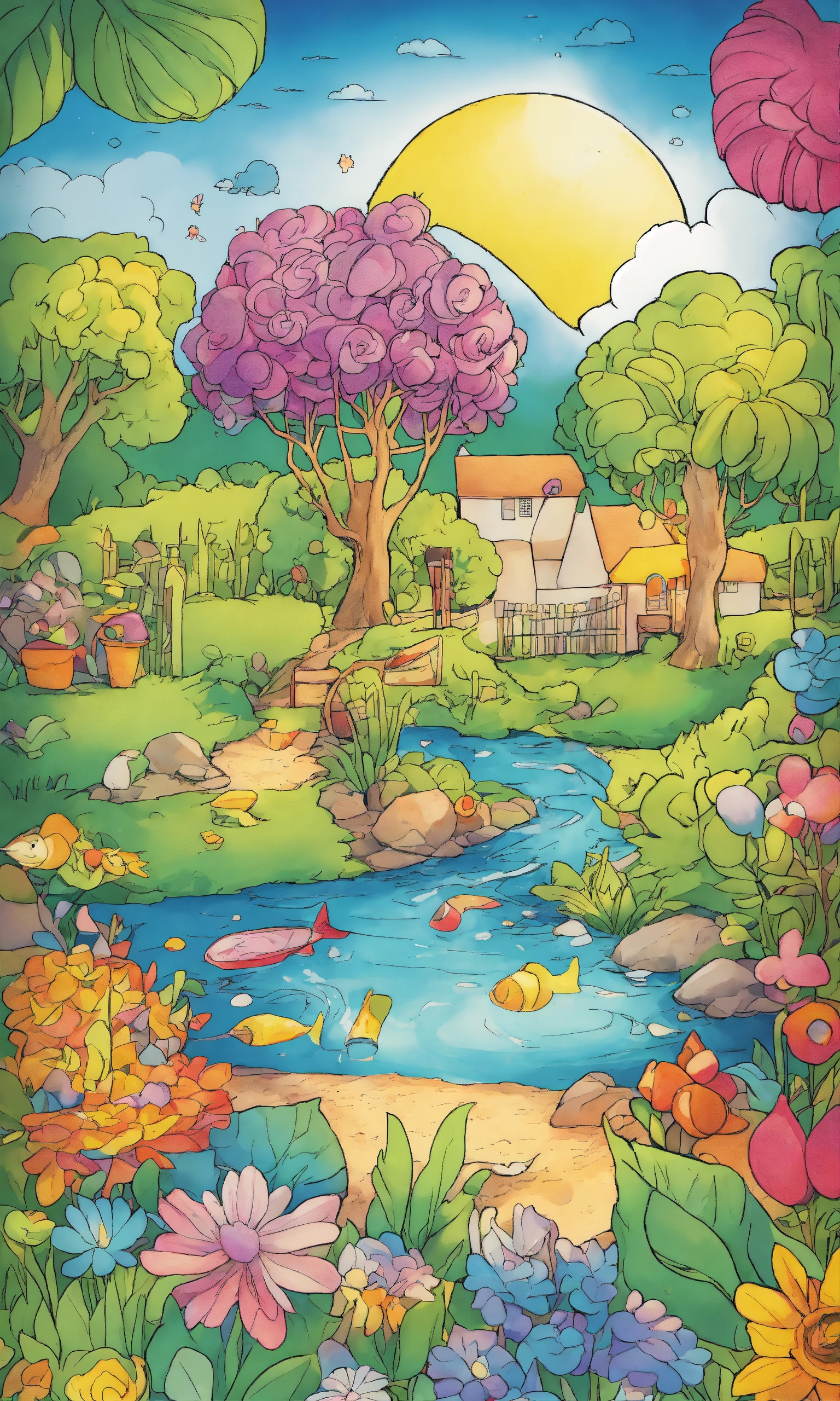 Lexica - I need you to create a cover for a children's coloring ...