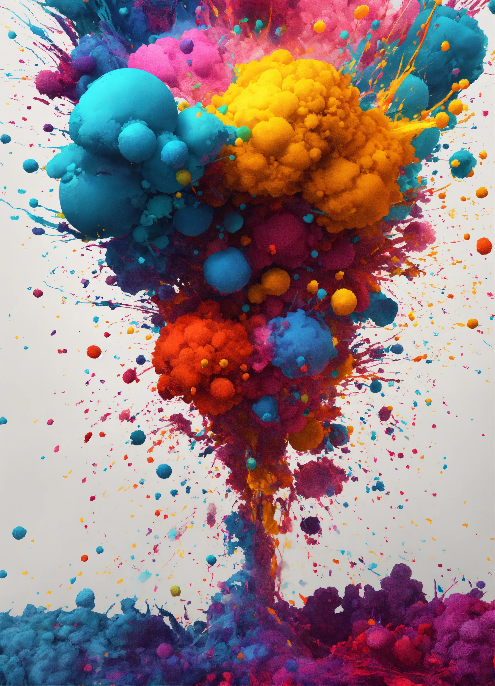 Lexica - Illustration made of colorful ink splatters, futurism, concept ...