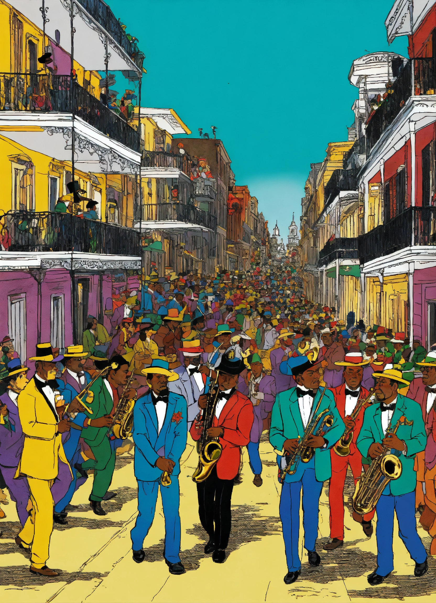 Second Line/Jazz Band Art 11x14