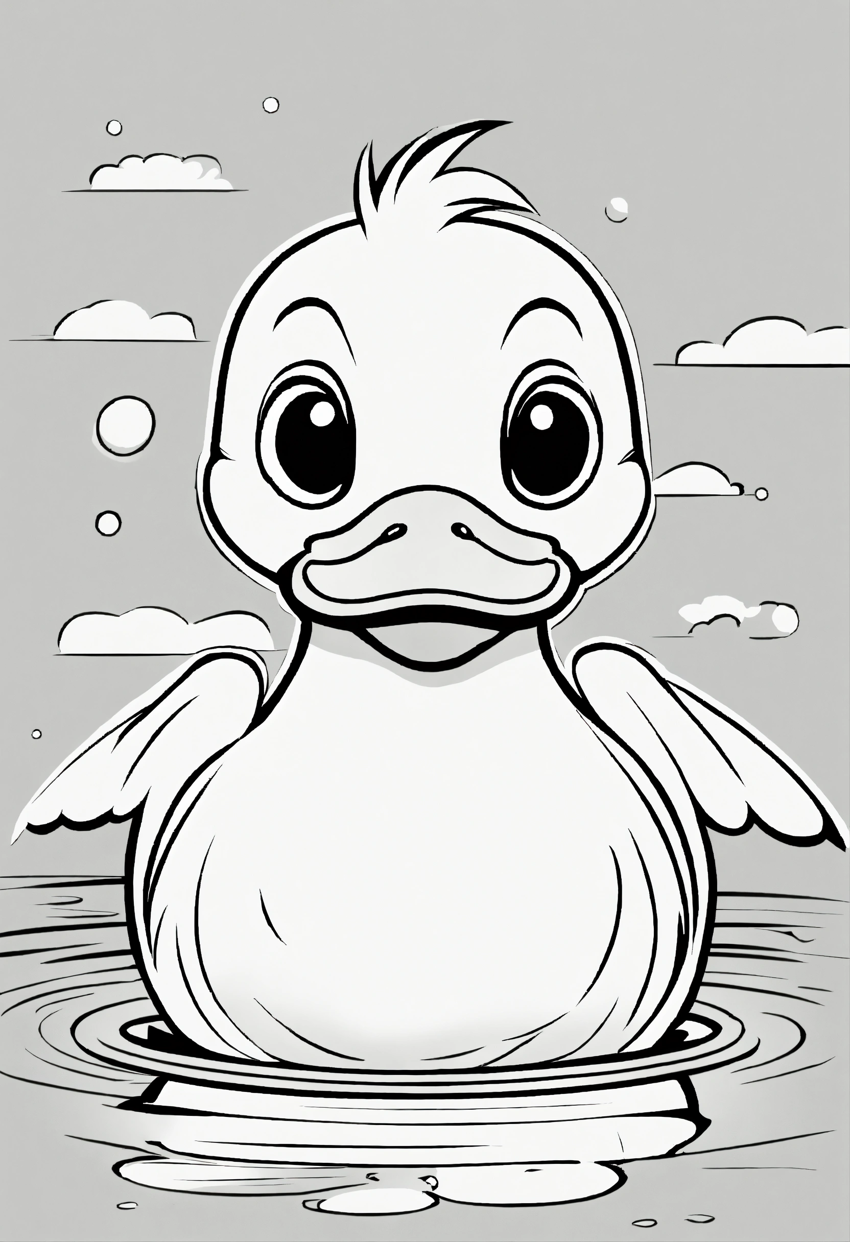 Lexica - Cute Duck, big cute eyes, pixar style, simple outline and ...
