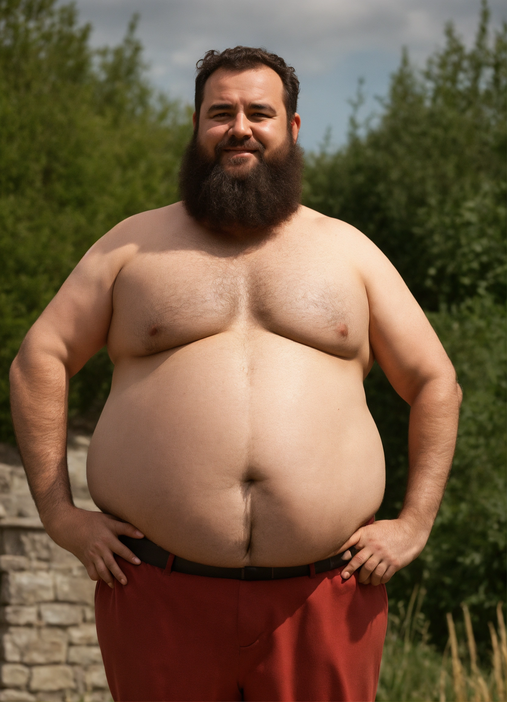 Lexica - Man with a large round belly, look funny, ultra realistic