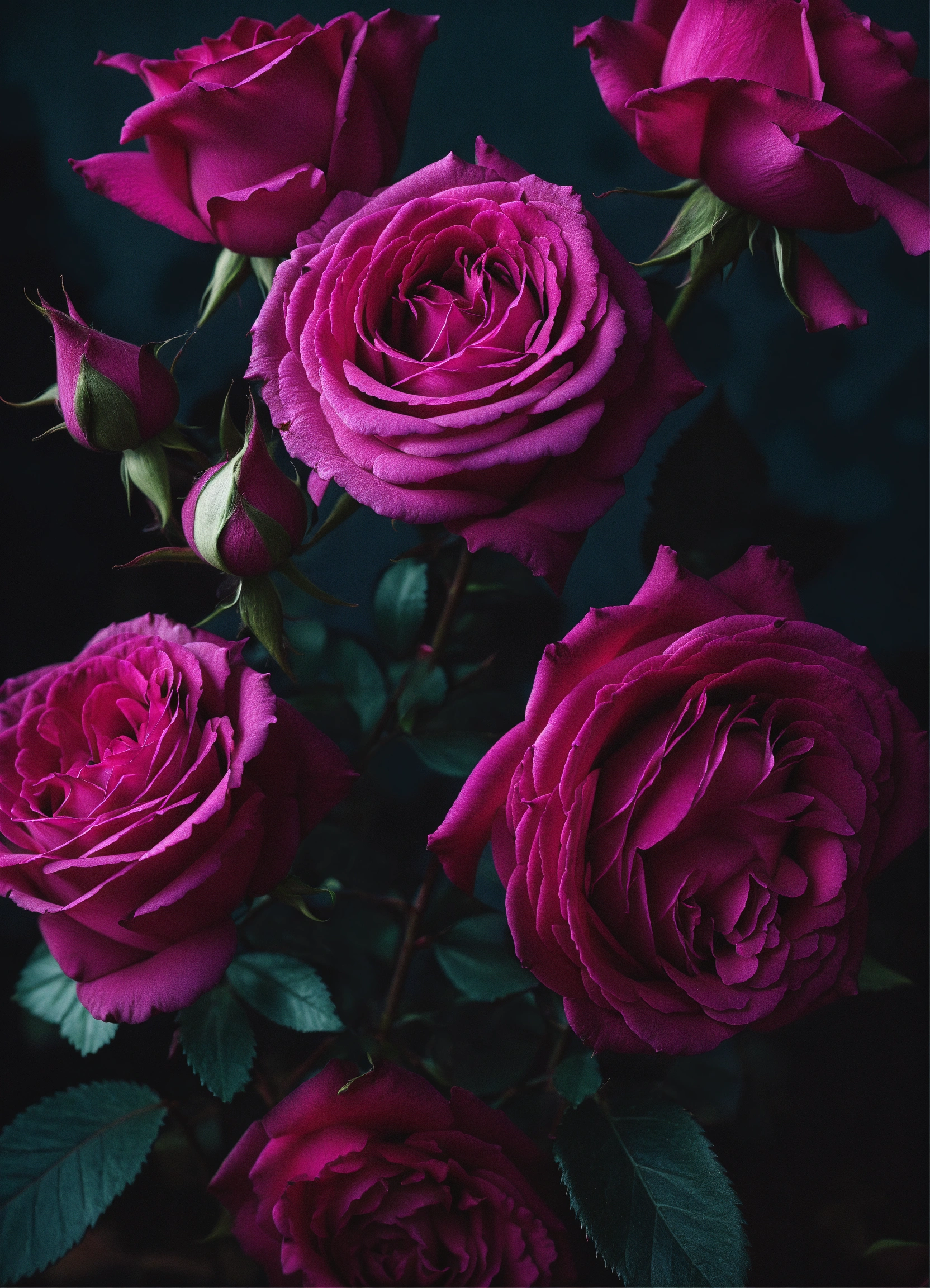 Lexica - Dark pink Roses in a dark, gothic aesthetic