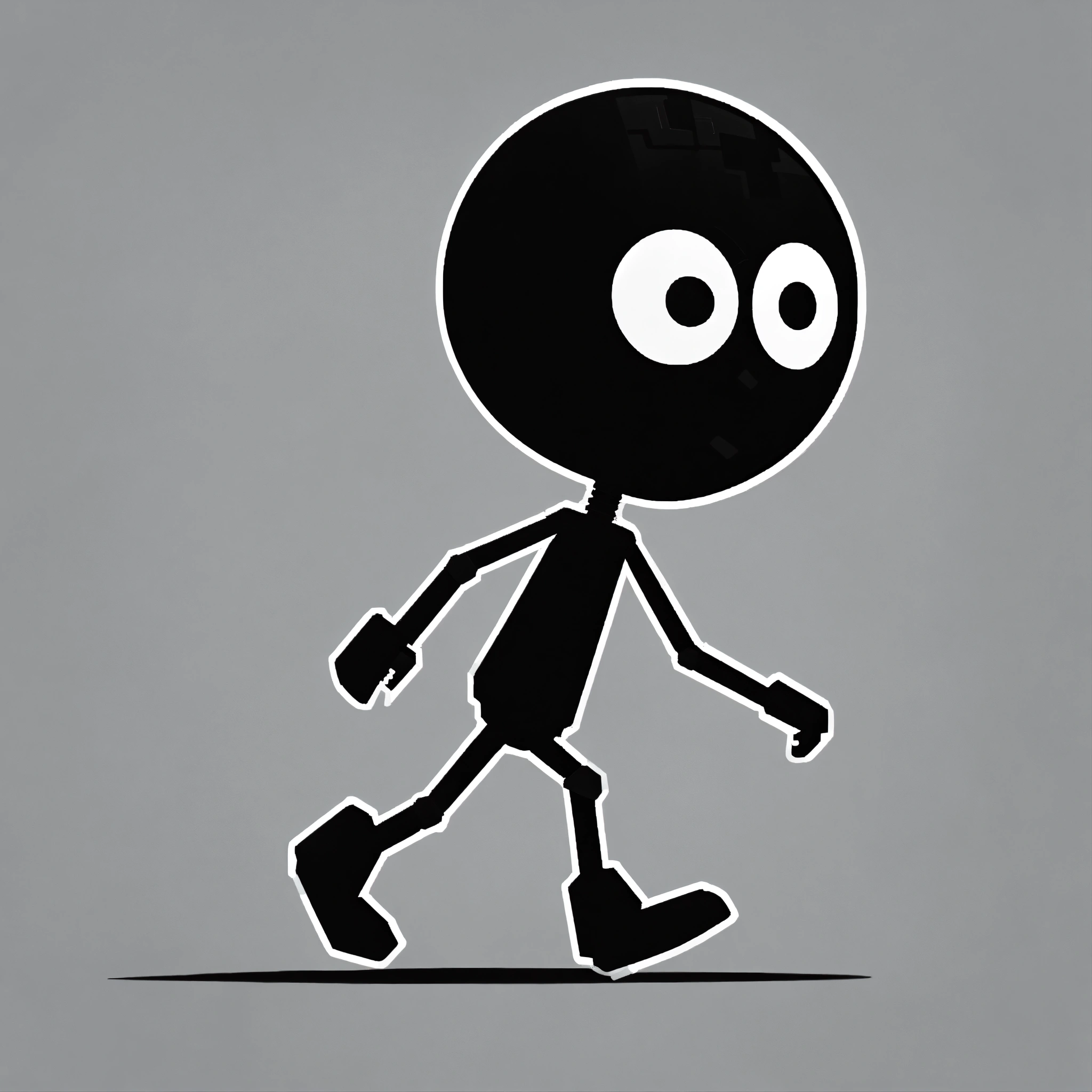 Lexica - Robot enemy, black and white colors, comic theme, big eyes, game  asset for a 2d platformer game, right side view, transparent background