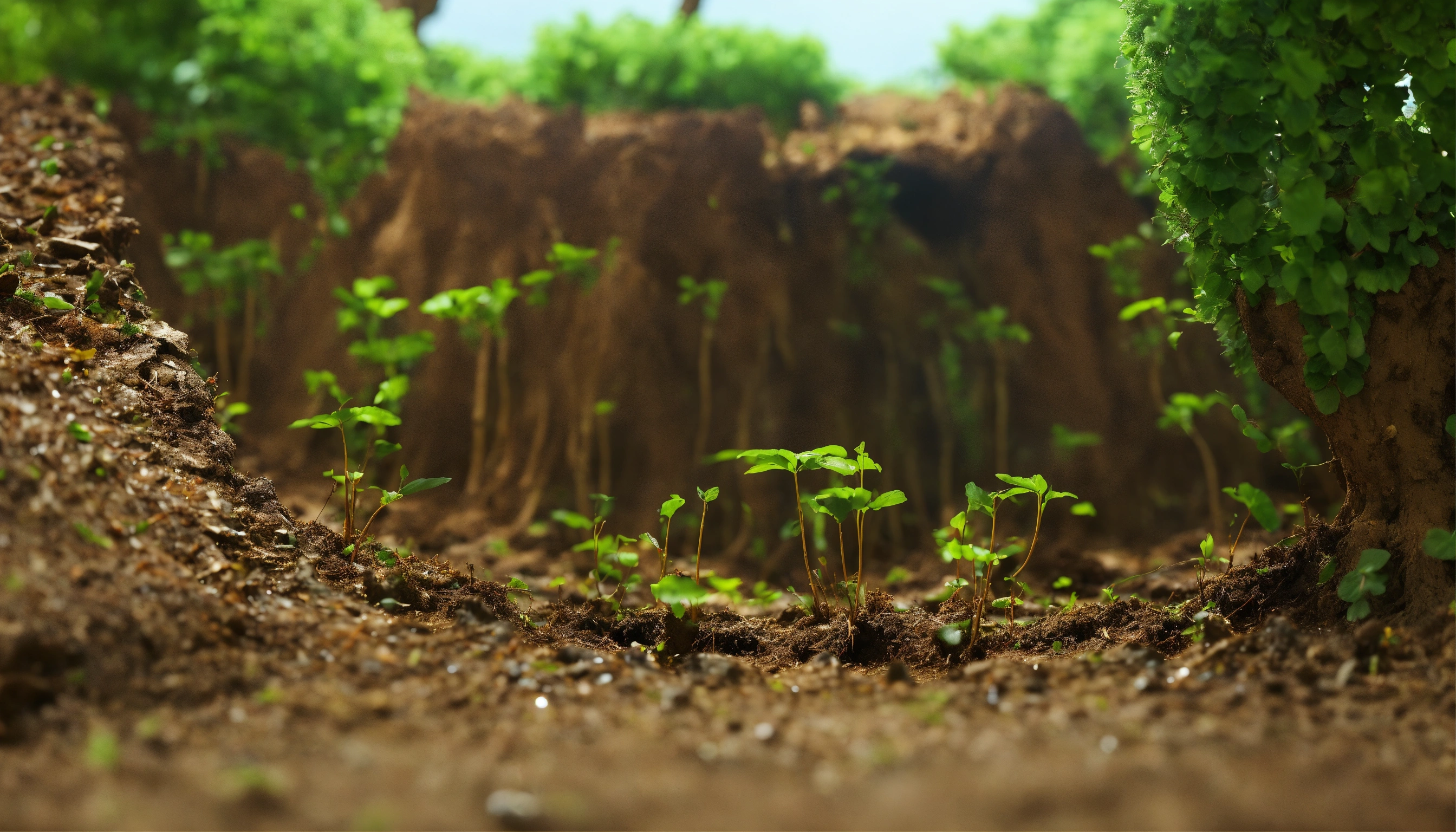 Lexica - Cut through image of spare tree roots beneath the ground but ...