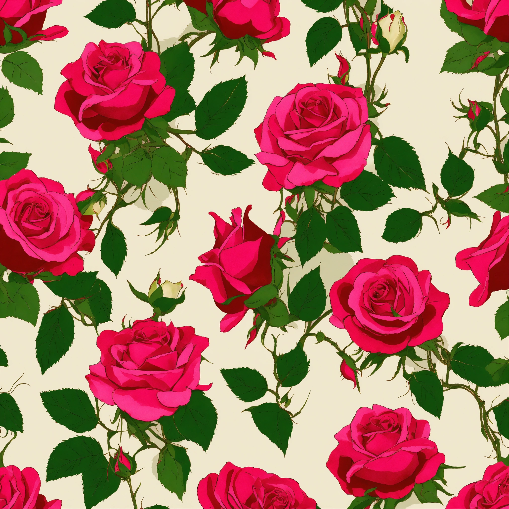 Lexica - Imagine a seamless pattern with many small pink and red rose ...