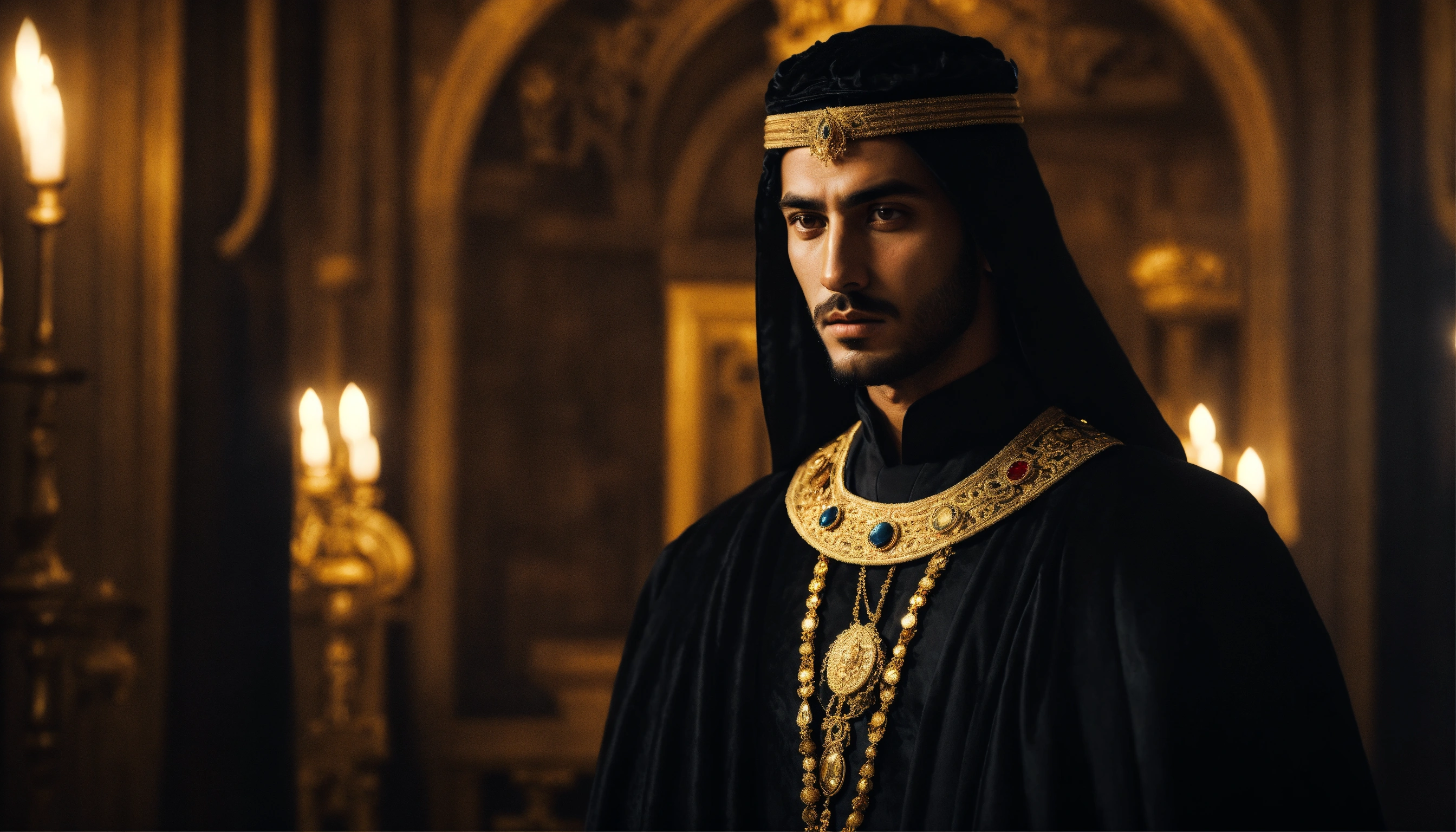 Lexica - Dramatic portrait of a young and handsome villainous medieval ...