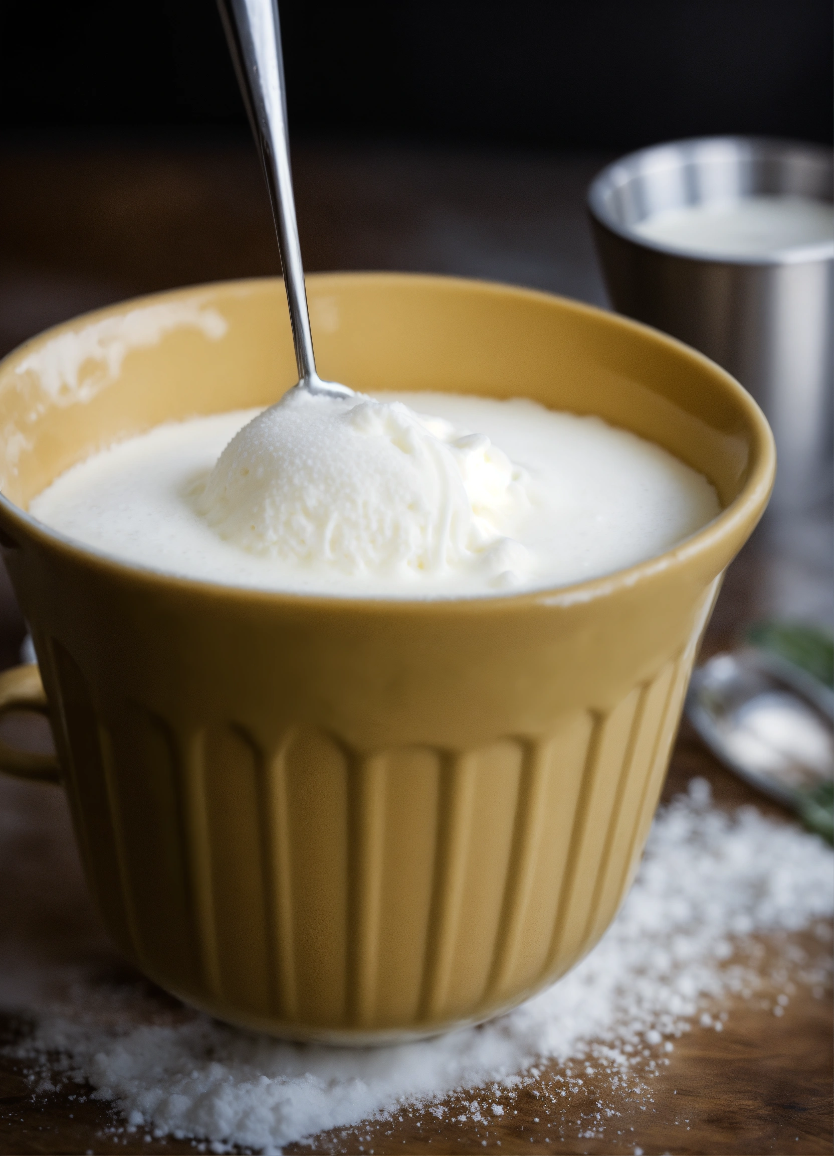 Lexica - Milk frothed by handheld whisk