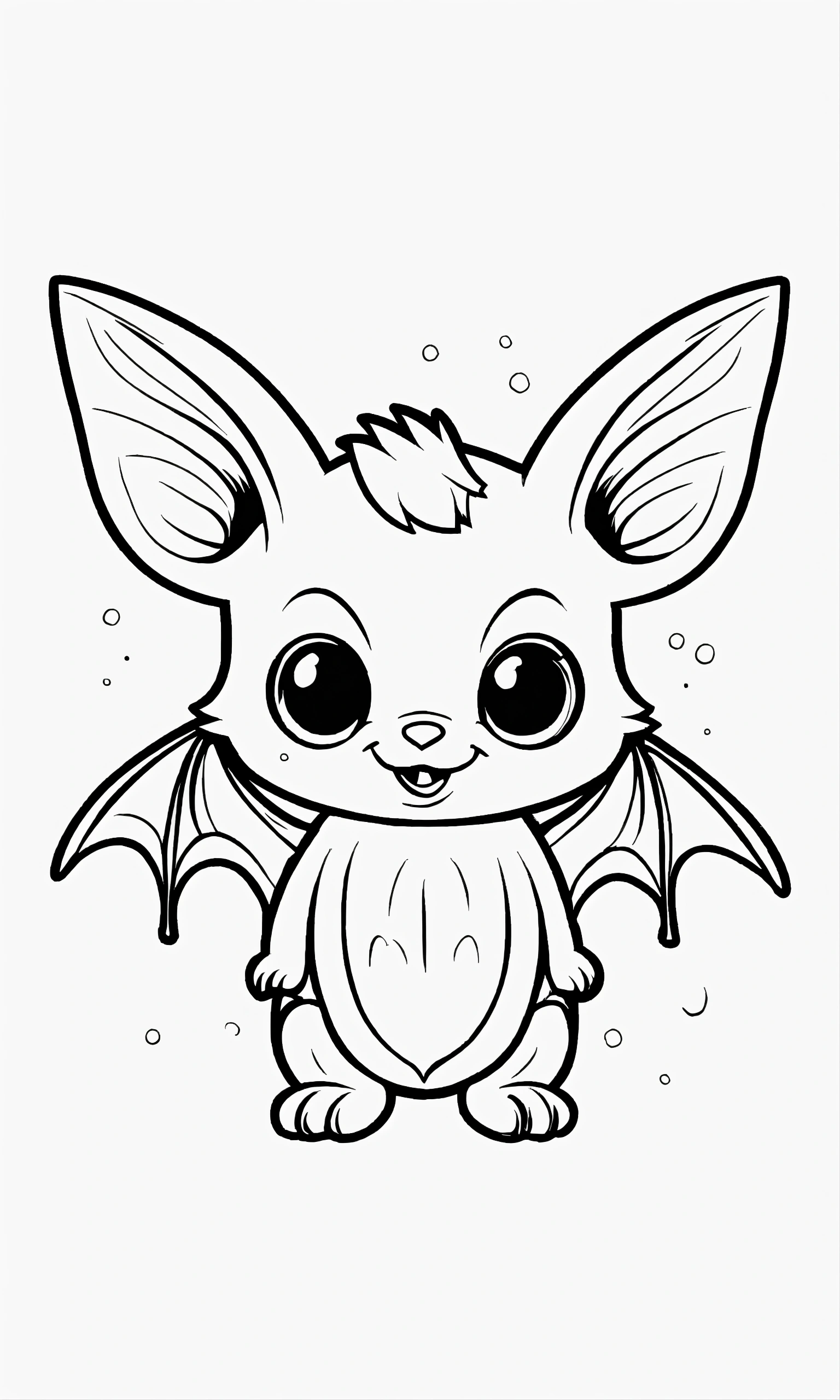 Lexica - Extremely simple. cartoon style. little cute bat. coloring ...