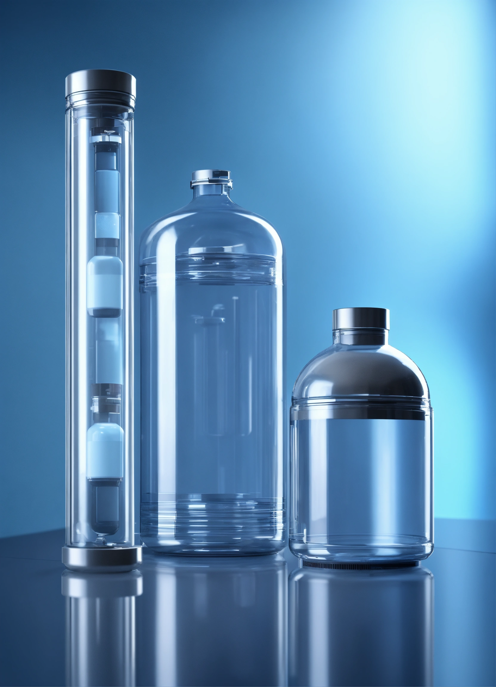 Lexica - Cryonics capsules, empty and full futuristic containers, glass ...
