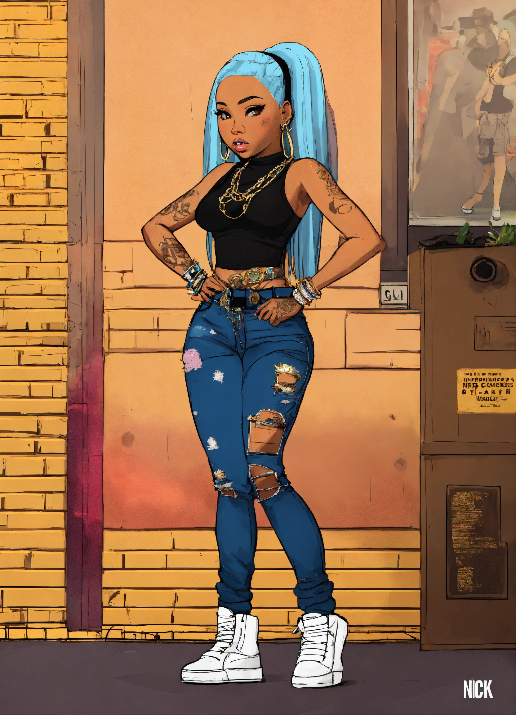 Lexica - Hip hop art style Nicki Minaj boondocks full body