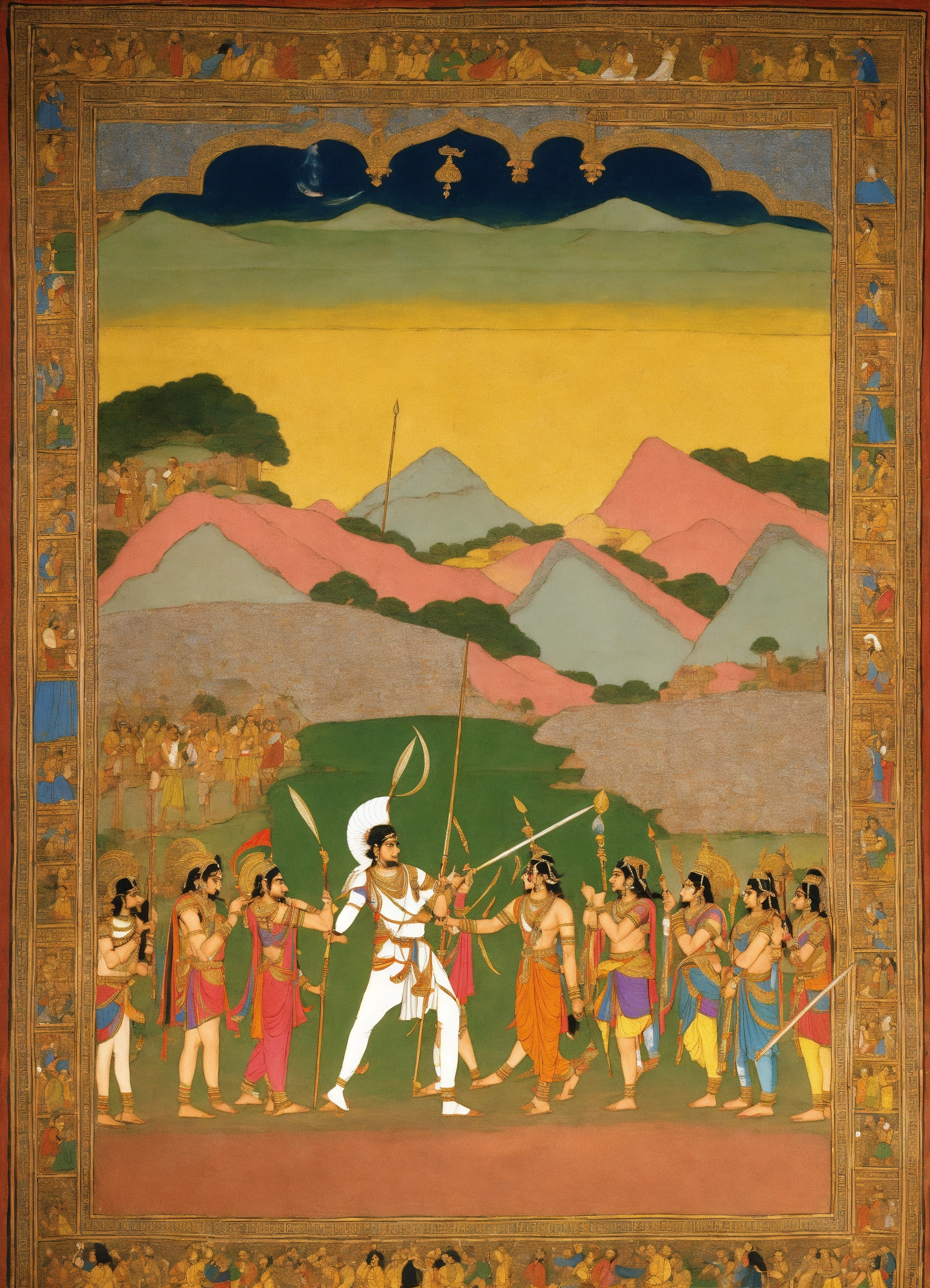 Lexica Scene From Mahabharata Arjuna And Krishna Bhishma Dronacharya 