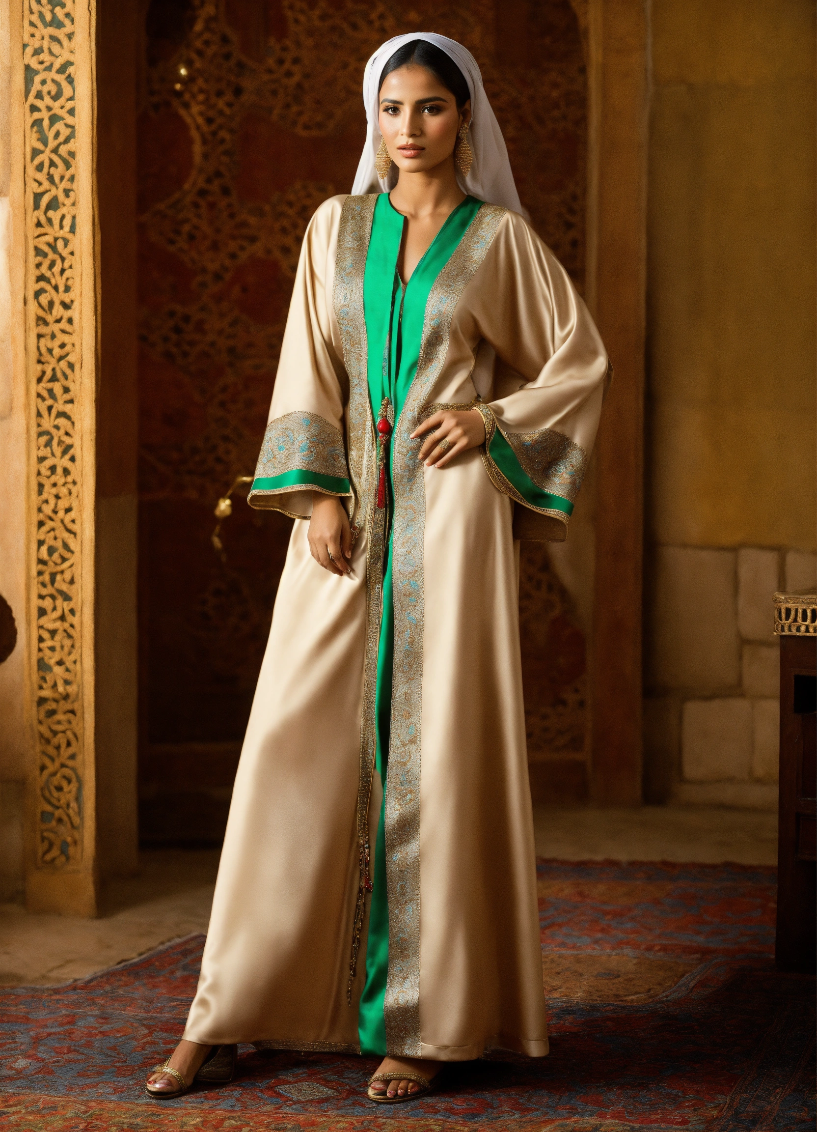 Lexica - Traditional djellaba women morrocan, haute couture, luxury,