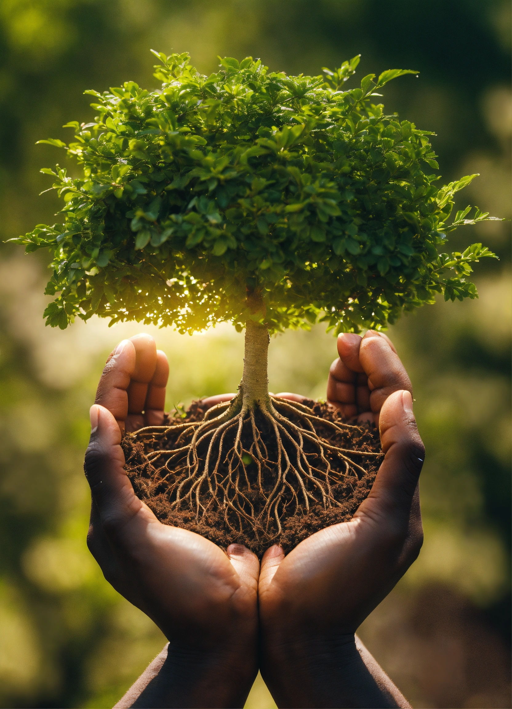 Lexica - The hand of an African American person with a tree in the palm ...