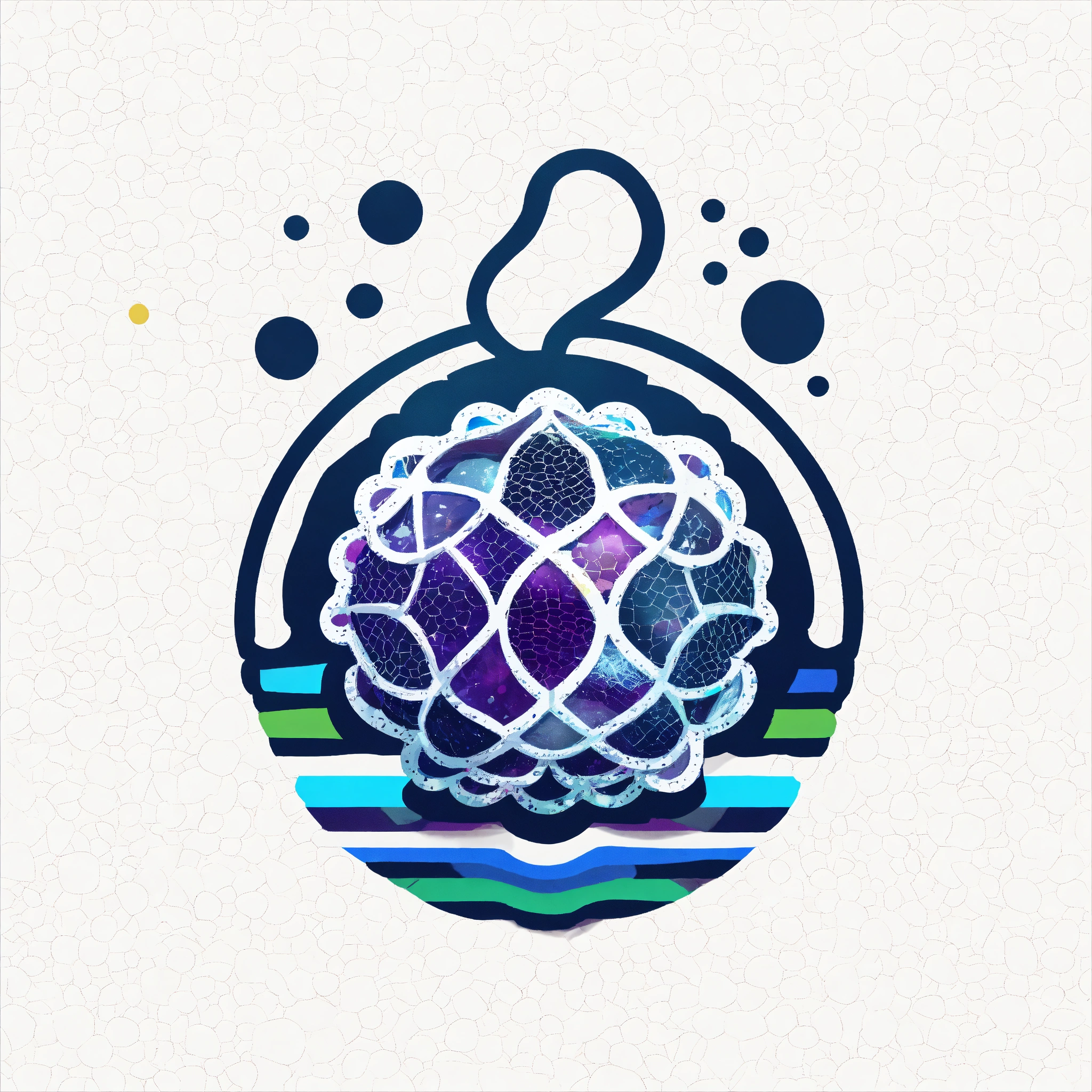 Lexica - A detailed logo featuring a stylized, colorful mesh pouf ...