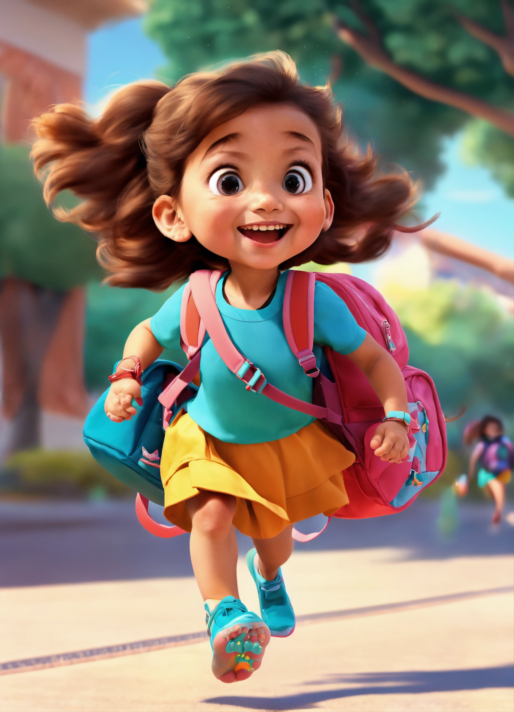 Lexica - 5 years old. HAPPY AND CUTE GIRL with light skin, with a skirt ...