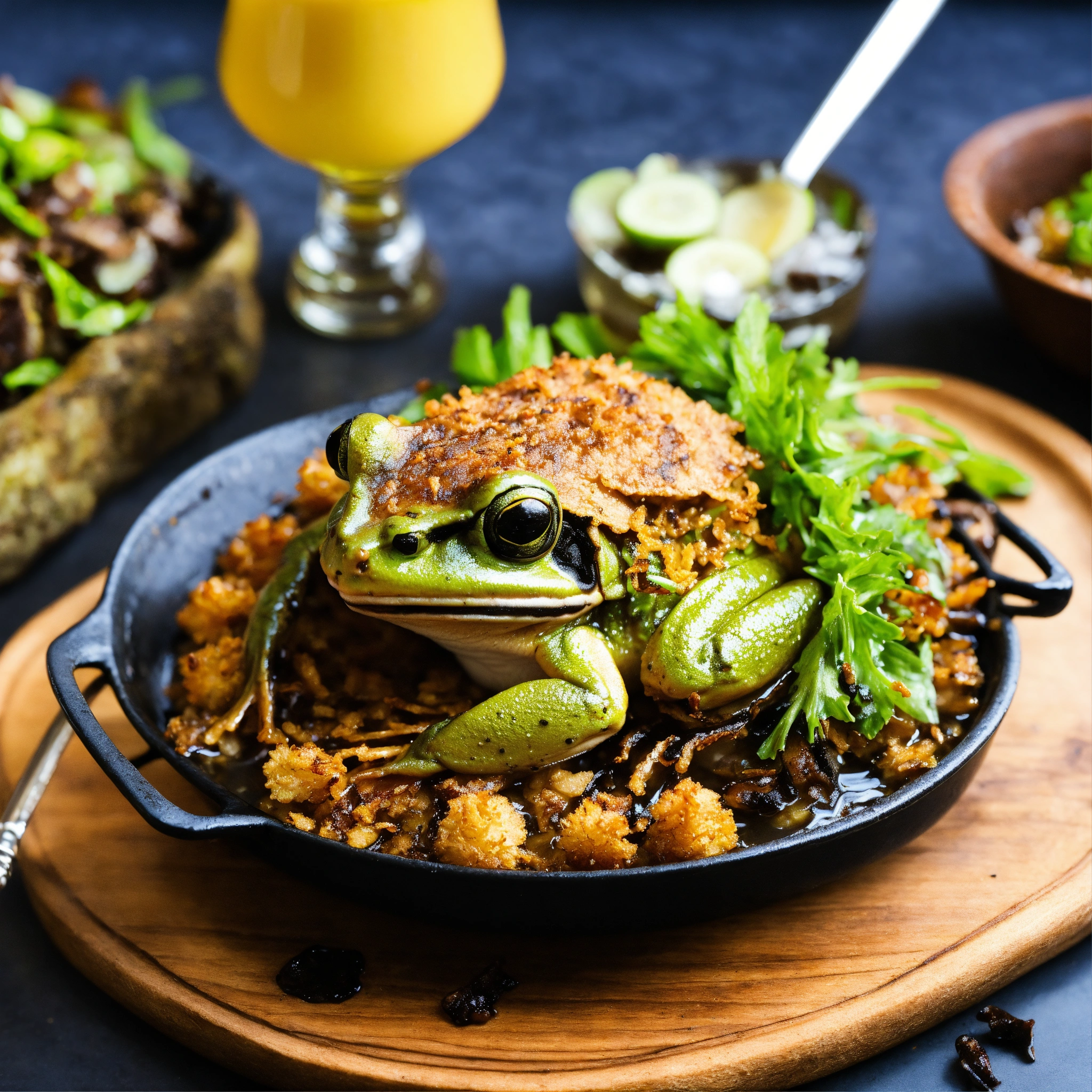 Lexica - Roasted crispy frog