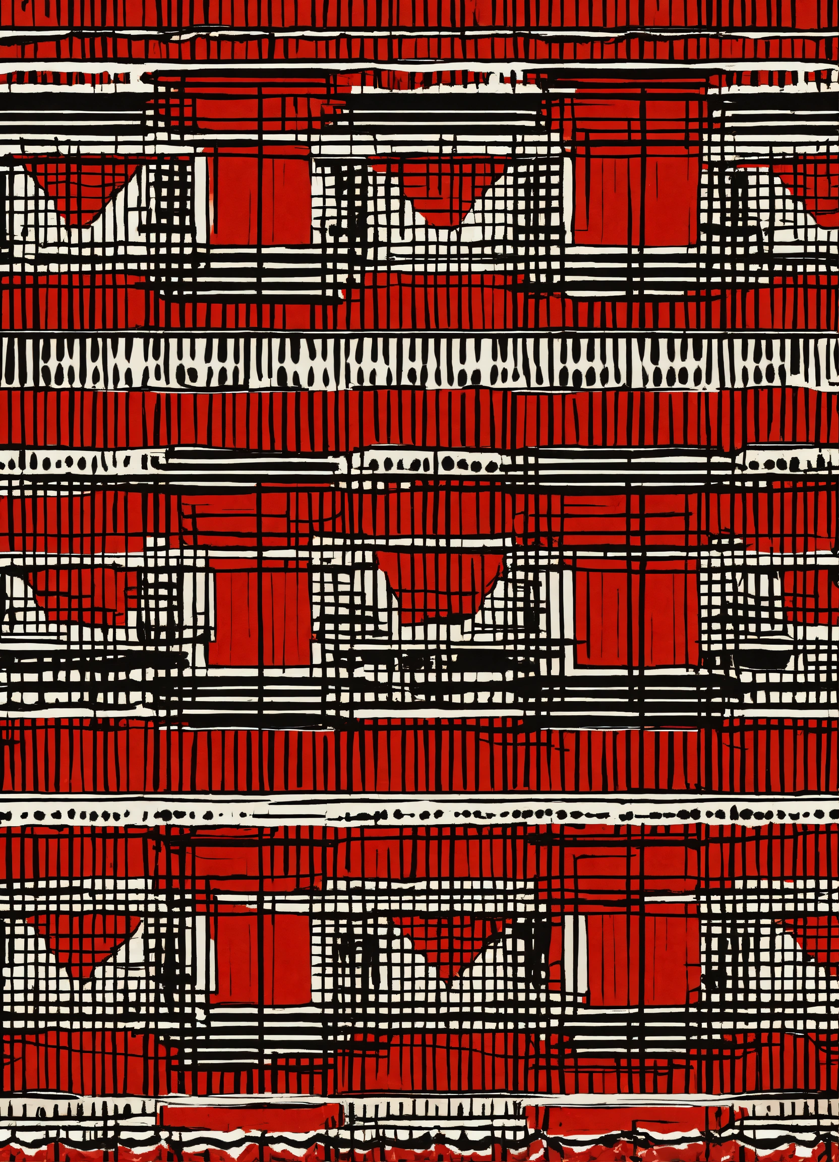 Lexica - Red and black geometric seamless pattern
