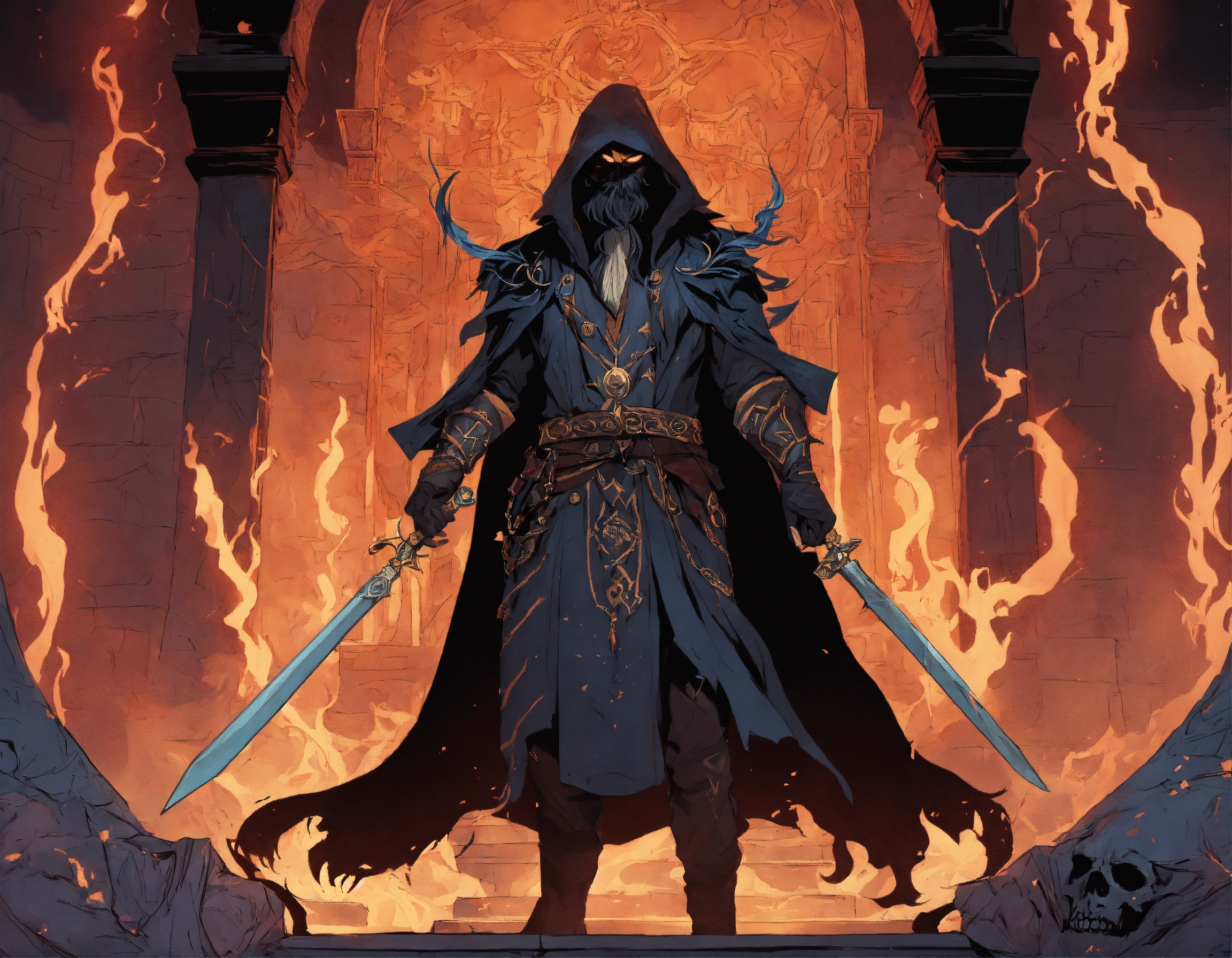 Lexica - A persian necromancer, enraged, shrouded in dark magic ...