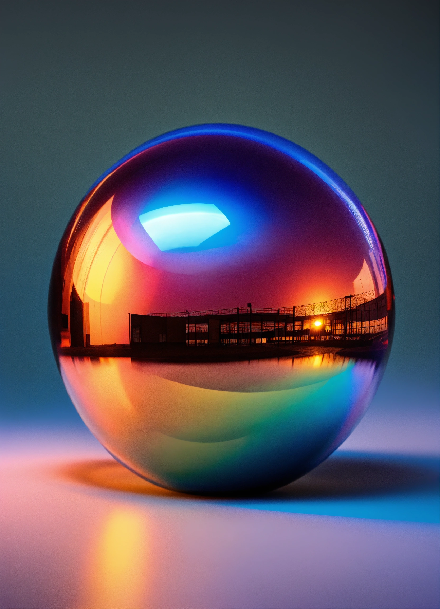 Lexica - A colorful shiny polished transparent realistic sphere object ...