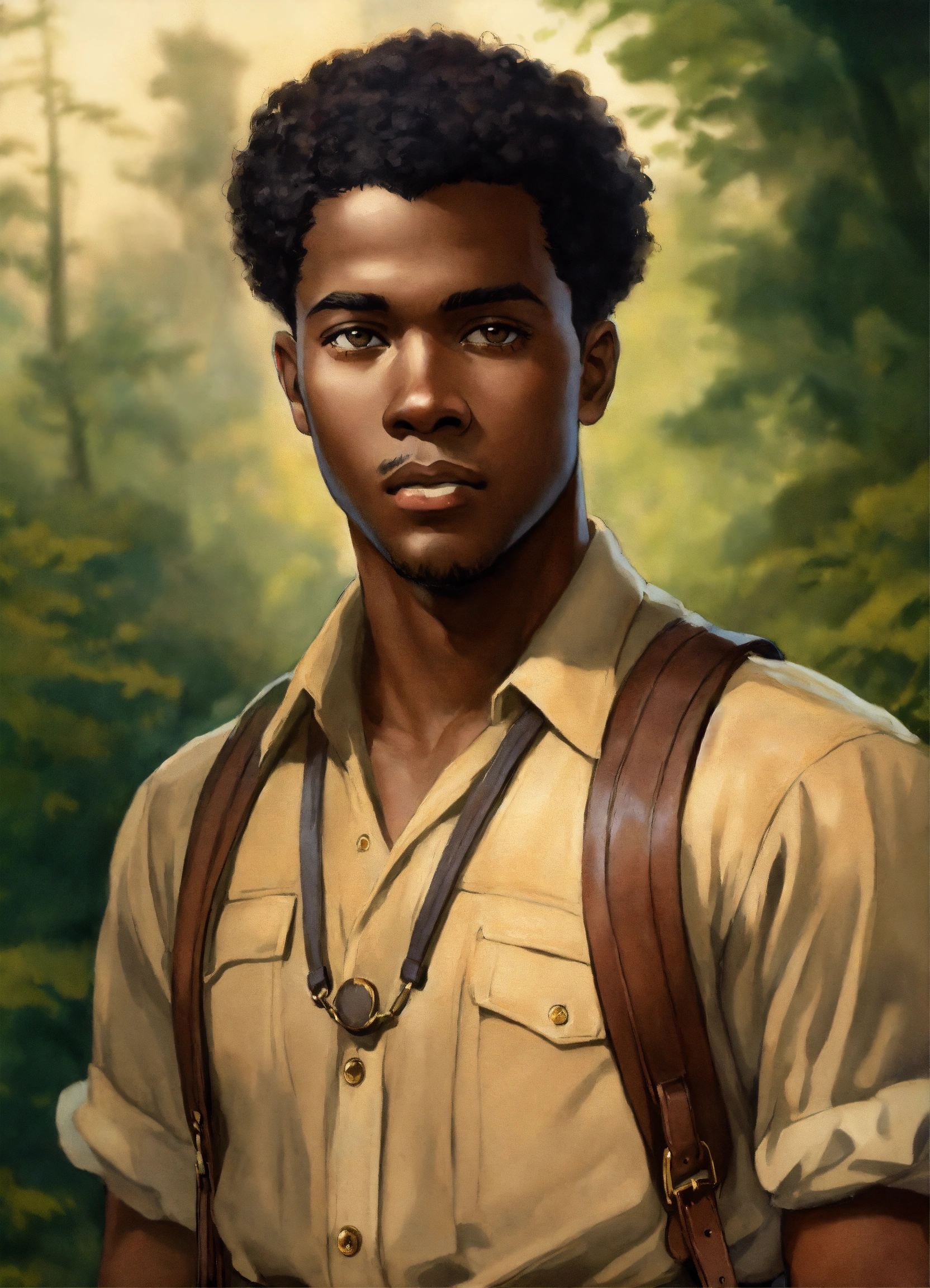 Lexica - A 1930s portrait of an extremely handsome black man with short ...