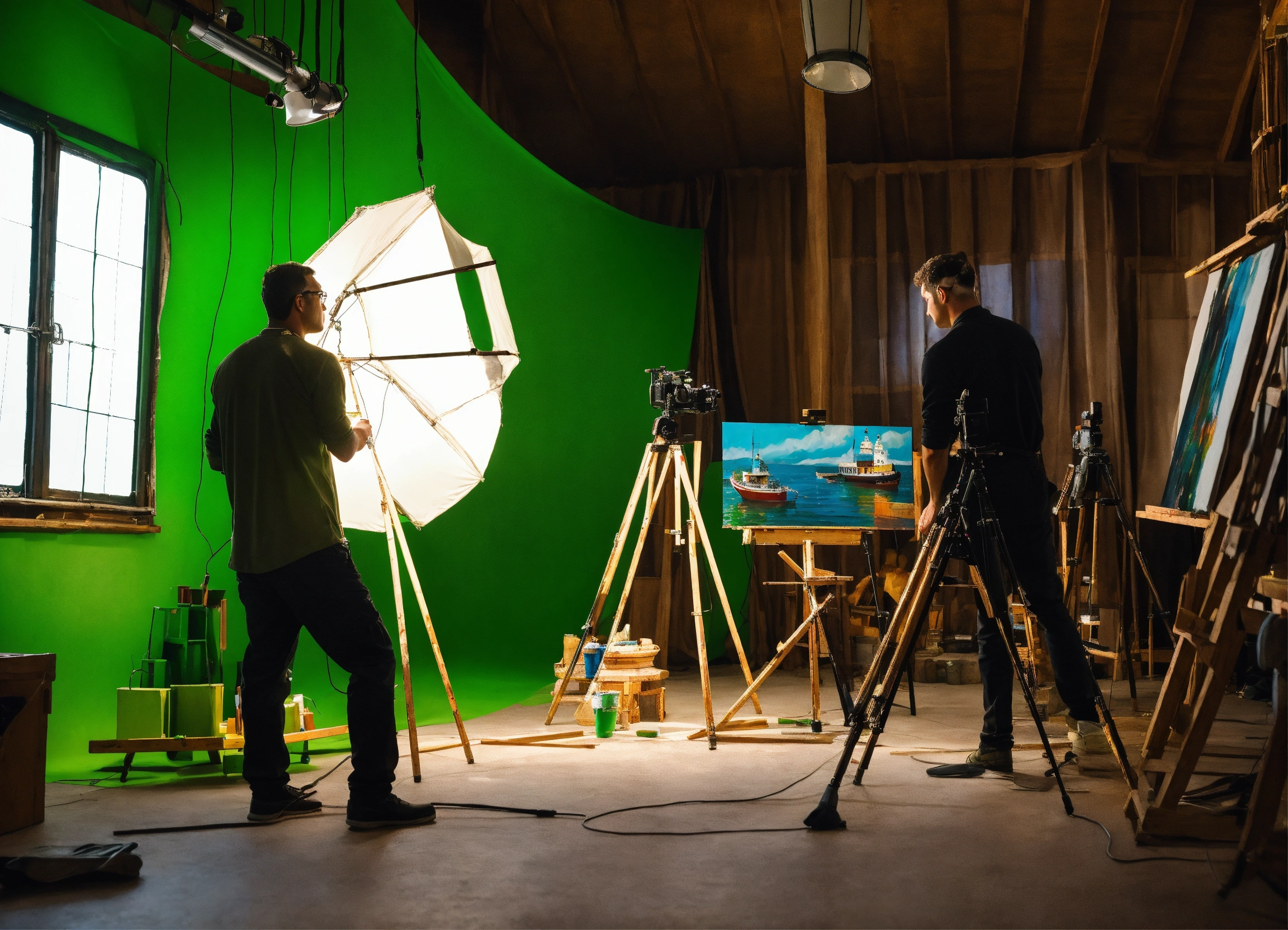 Lexica - The process of creating movie sets. The artist paints the ...