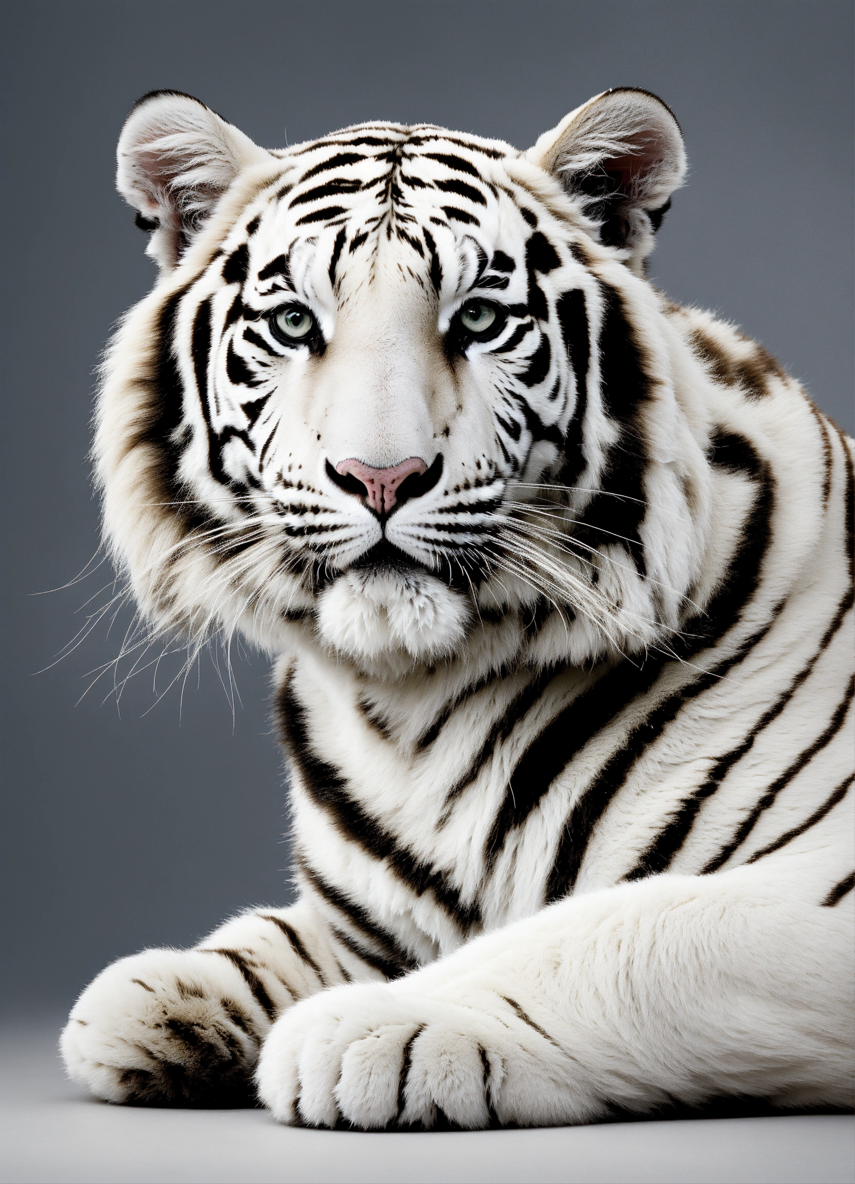 Lexica - A White Bengal Tiger with its animated, the two very tender ...