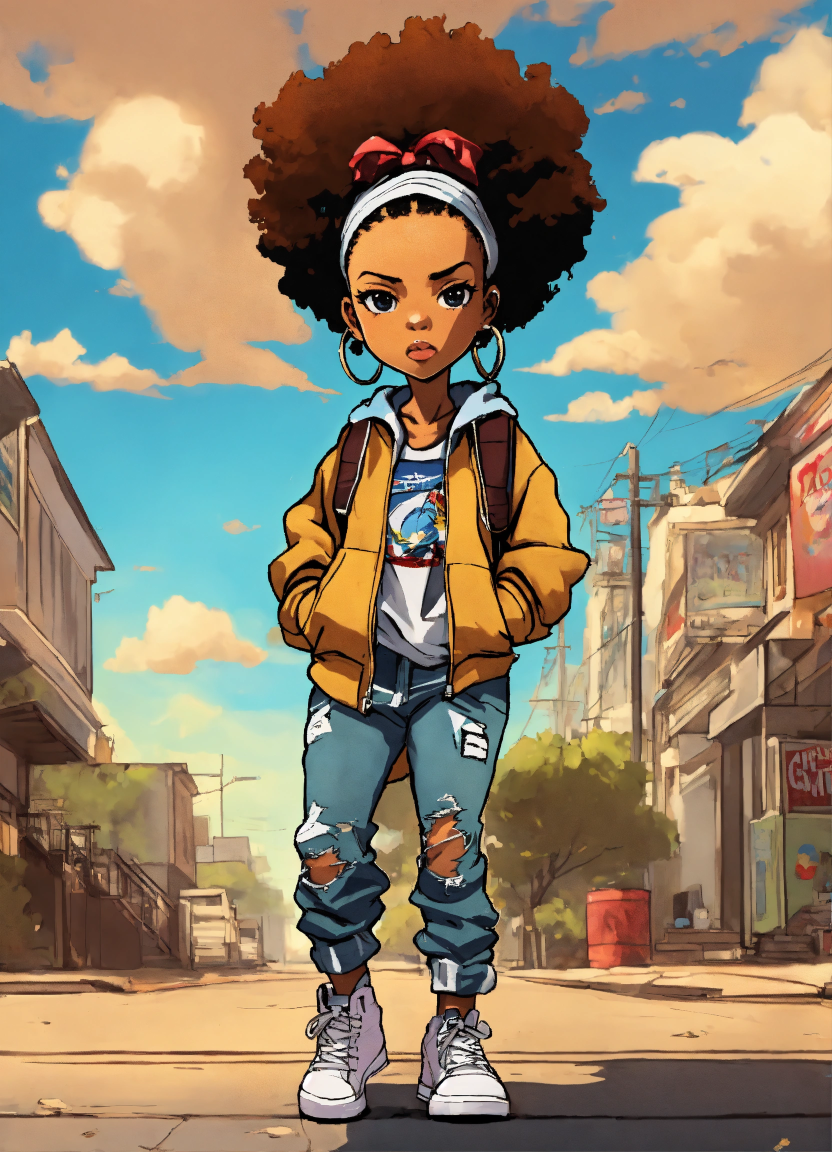 Lexica - Hip hop art style girl boondocks cartoon full body