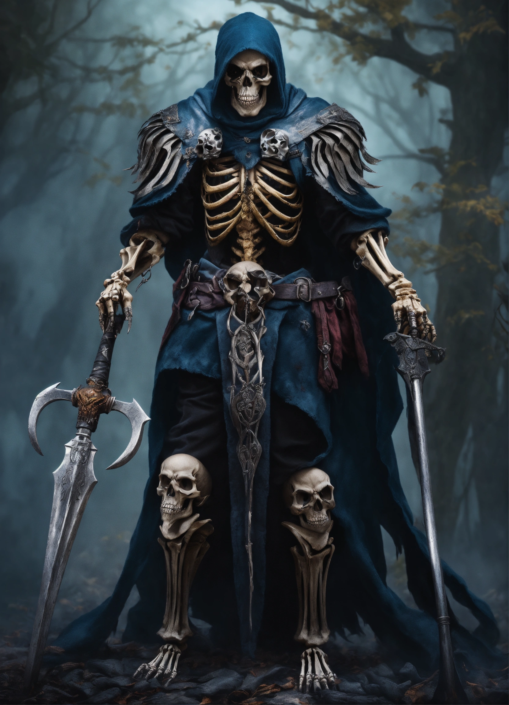 Lexica - A skeletal warrior, skeleton, dark colors, magic, undead ...