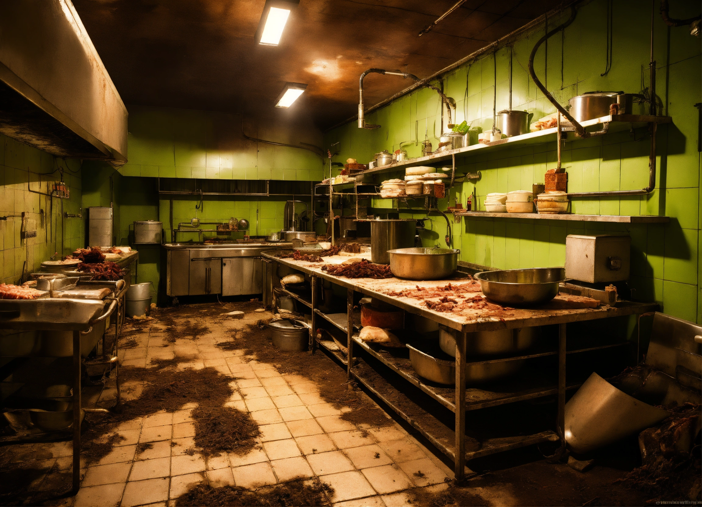 Lexica - Abandoned restaurant kitchen hotel, Large white and steel ...