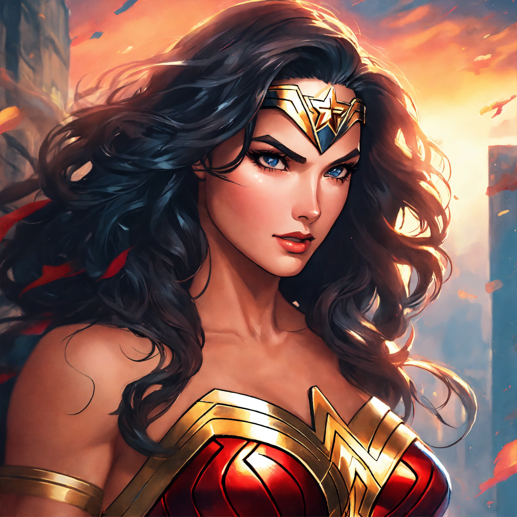 Lexica - Anime artwork of wonder woman in a detail, stunning beautiful ...