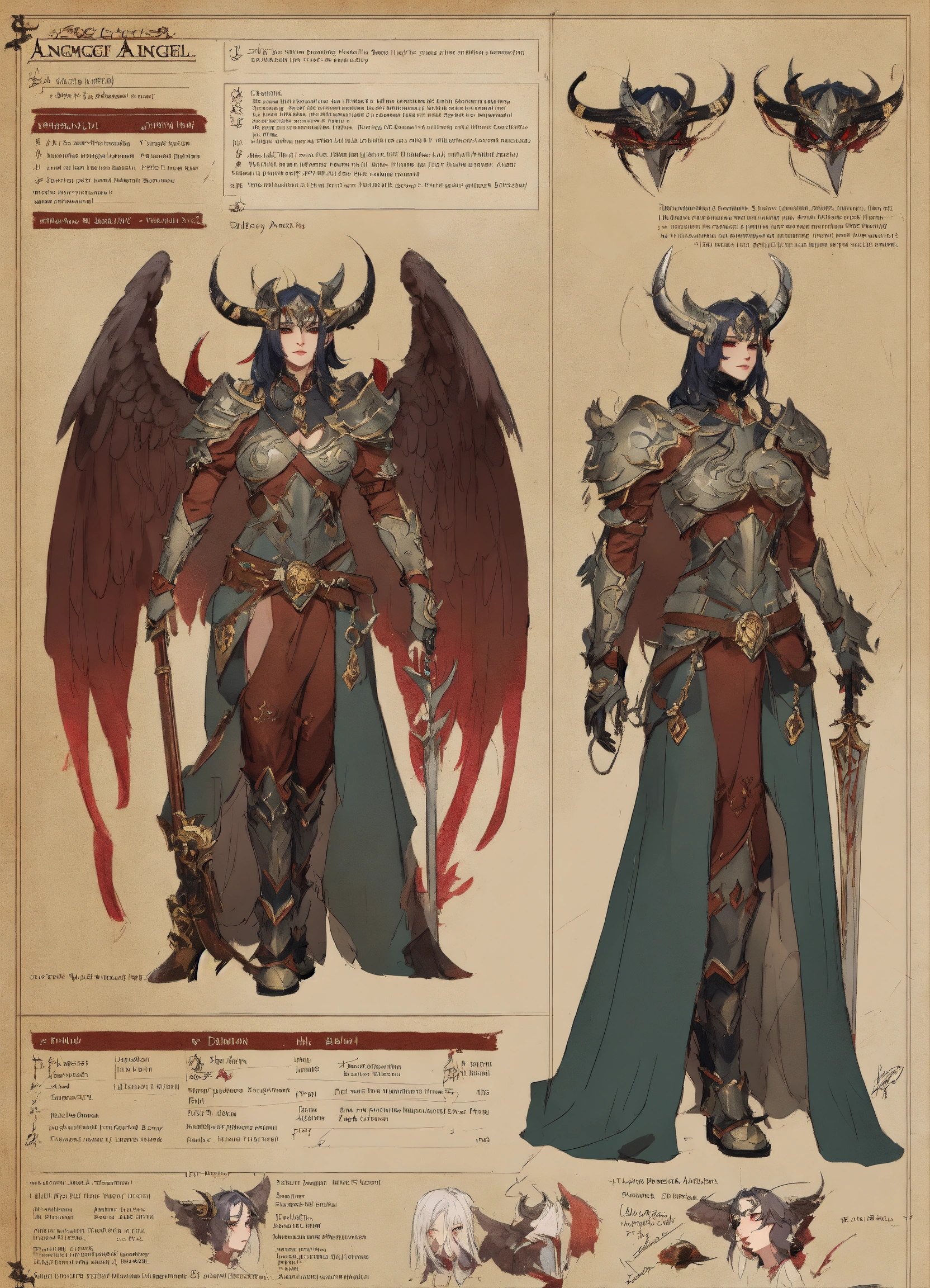 Lexica - Demon angel, character sheet, character design, chart ...