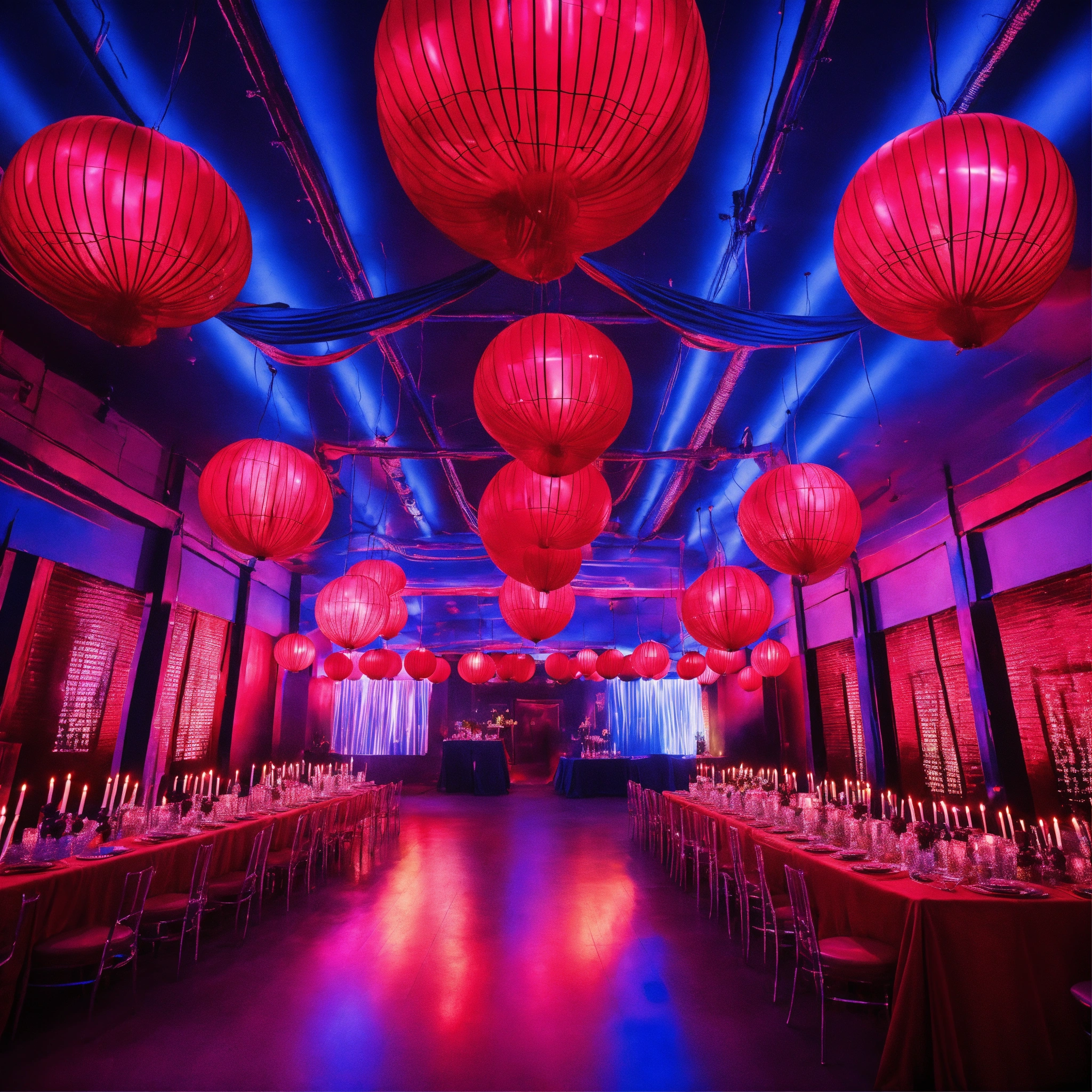 Lexica - Cover image for matrix themed party with red and blue colors